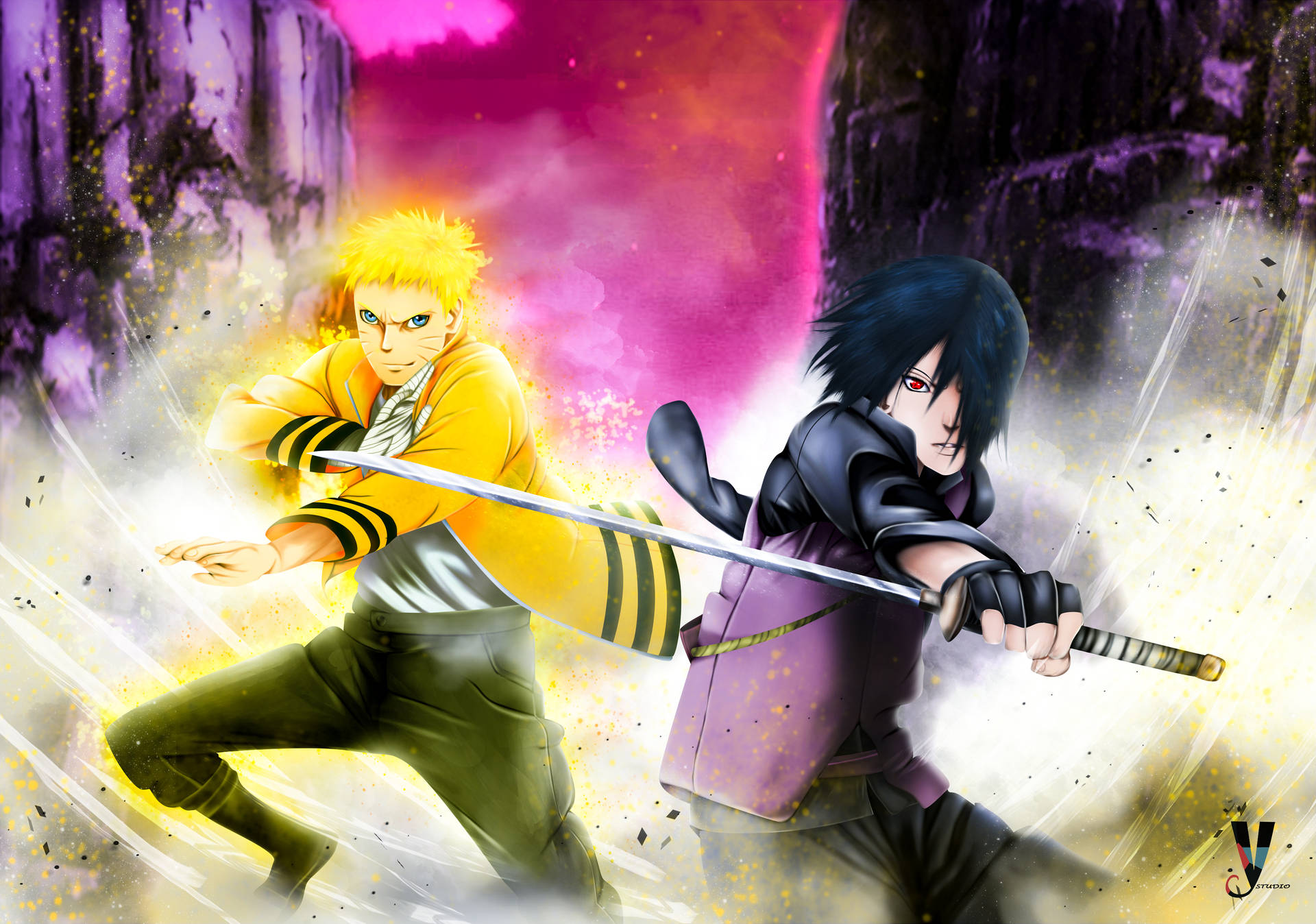 Naruto And Sasuke In Boruto Wallpaper