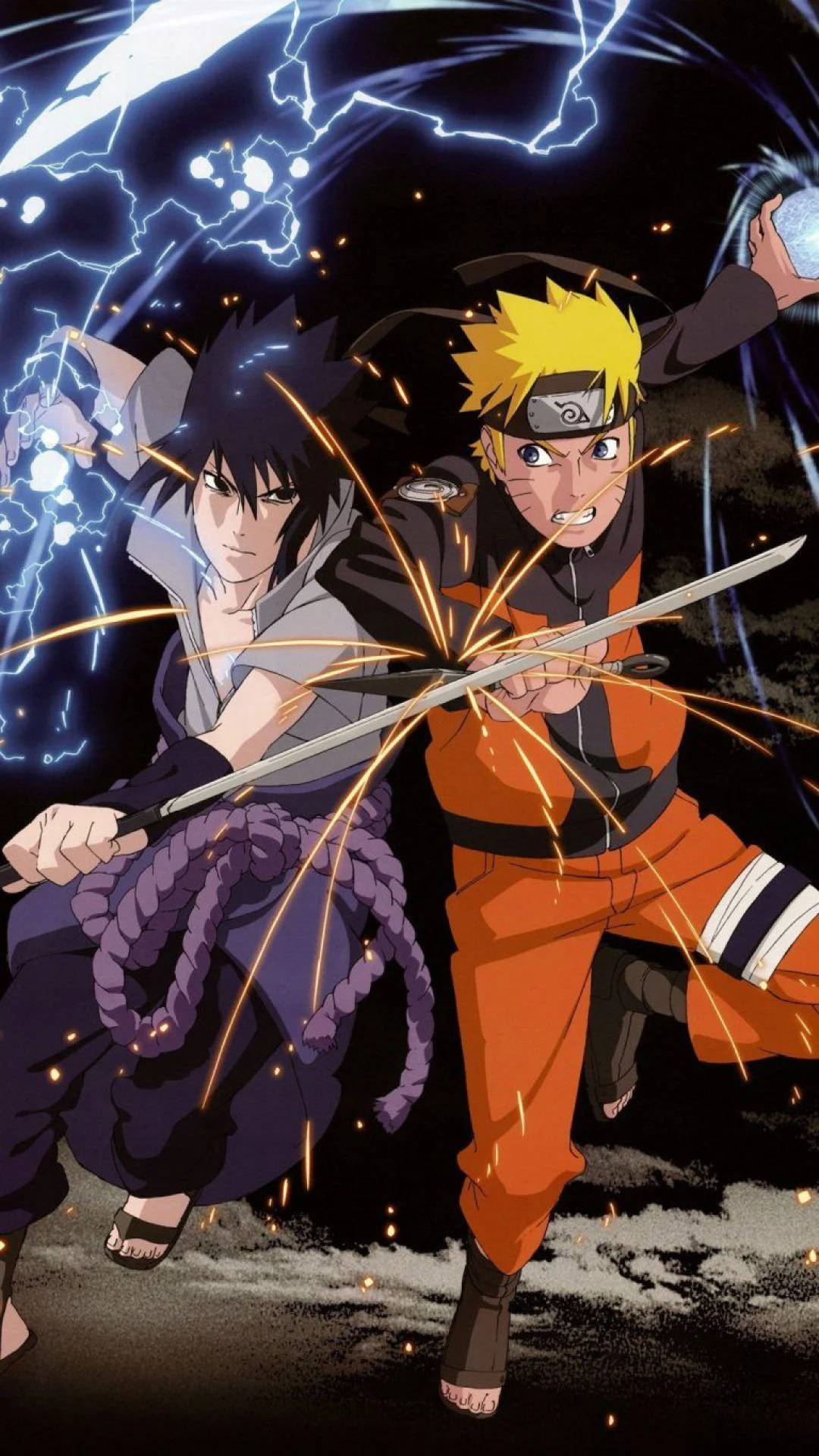 Naruto And Sasuke Side To Side Fight Wallpaper