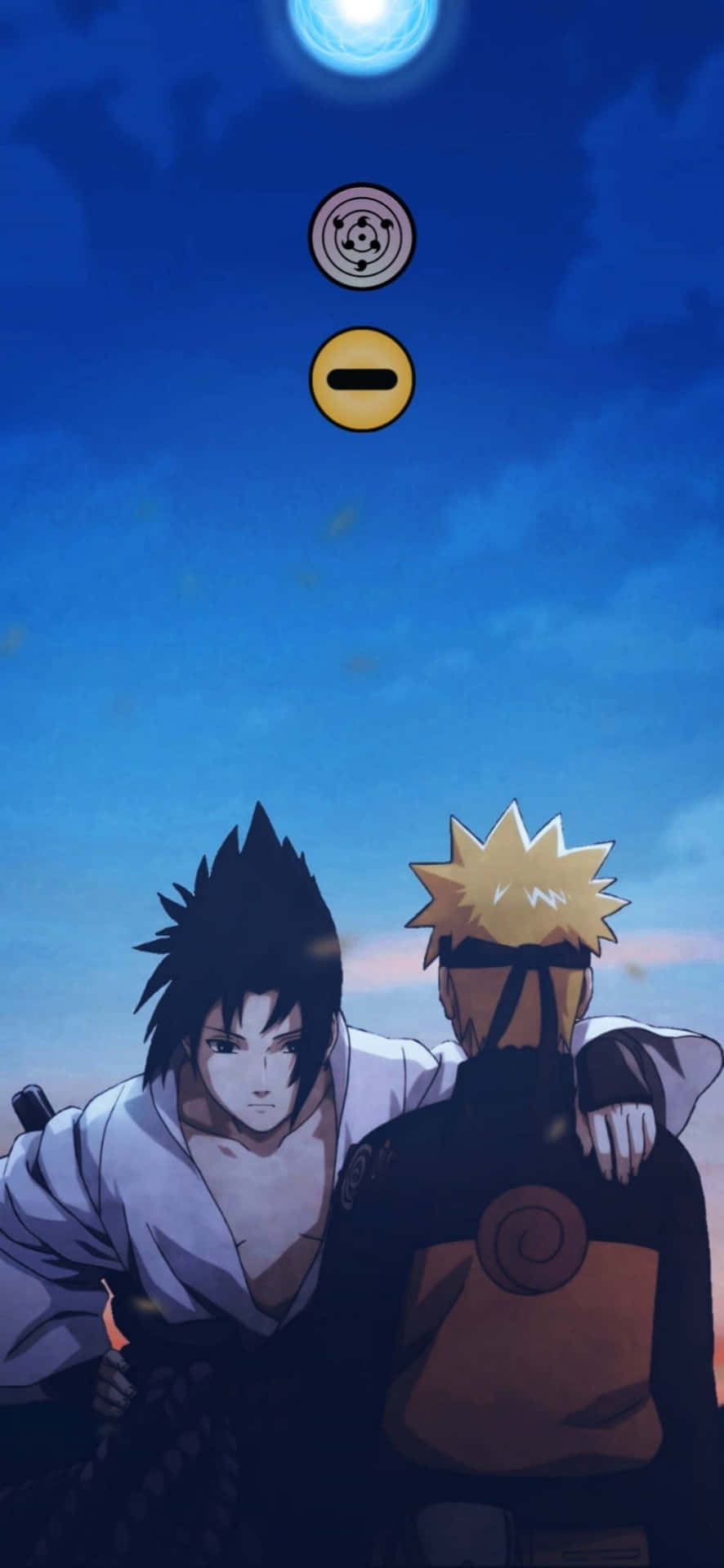 Naruto_and_ Sasuke_ Under_ Moonlight Wallpaper