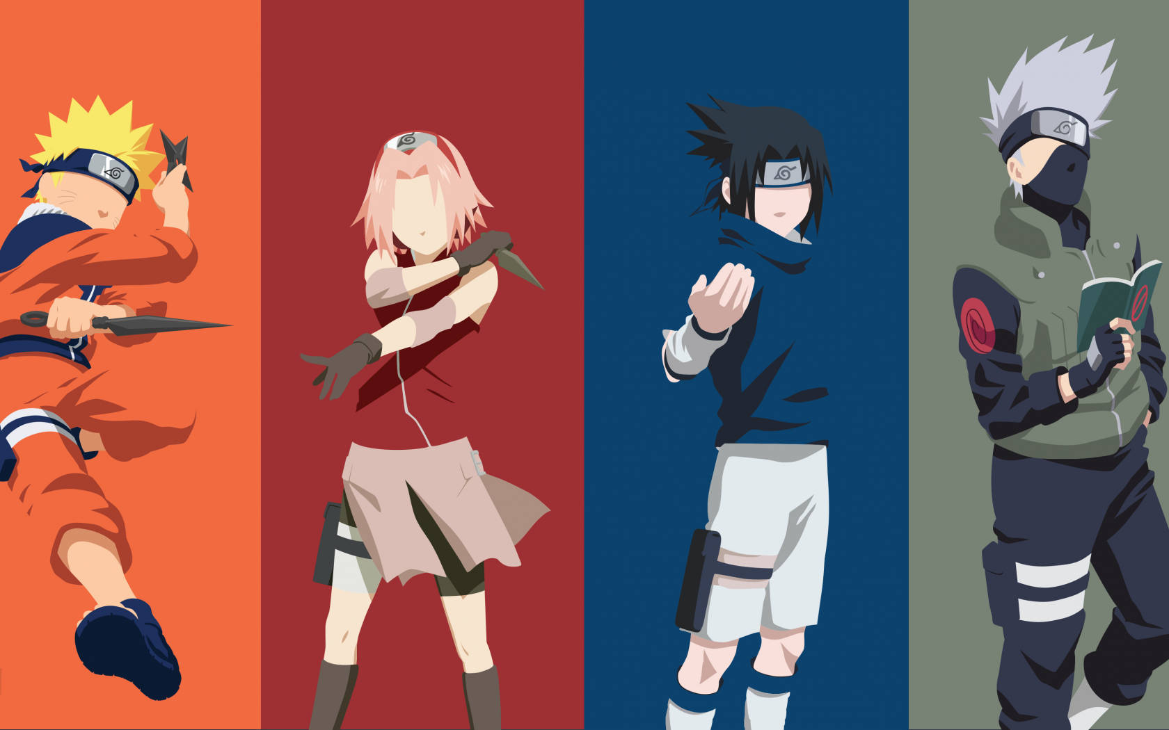 Naruto And Sasuke With Team 7 Wallpaper