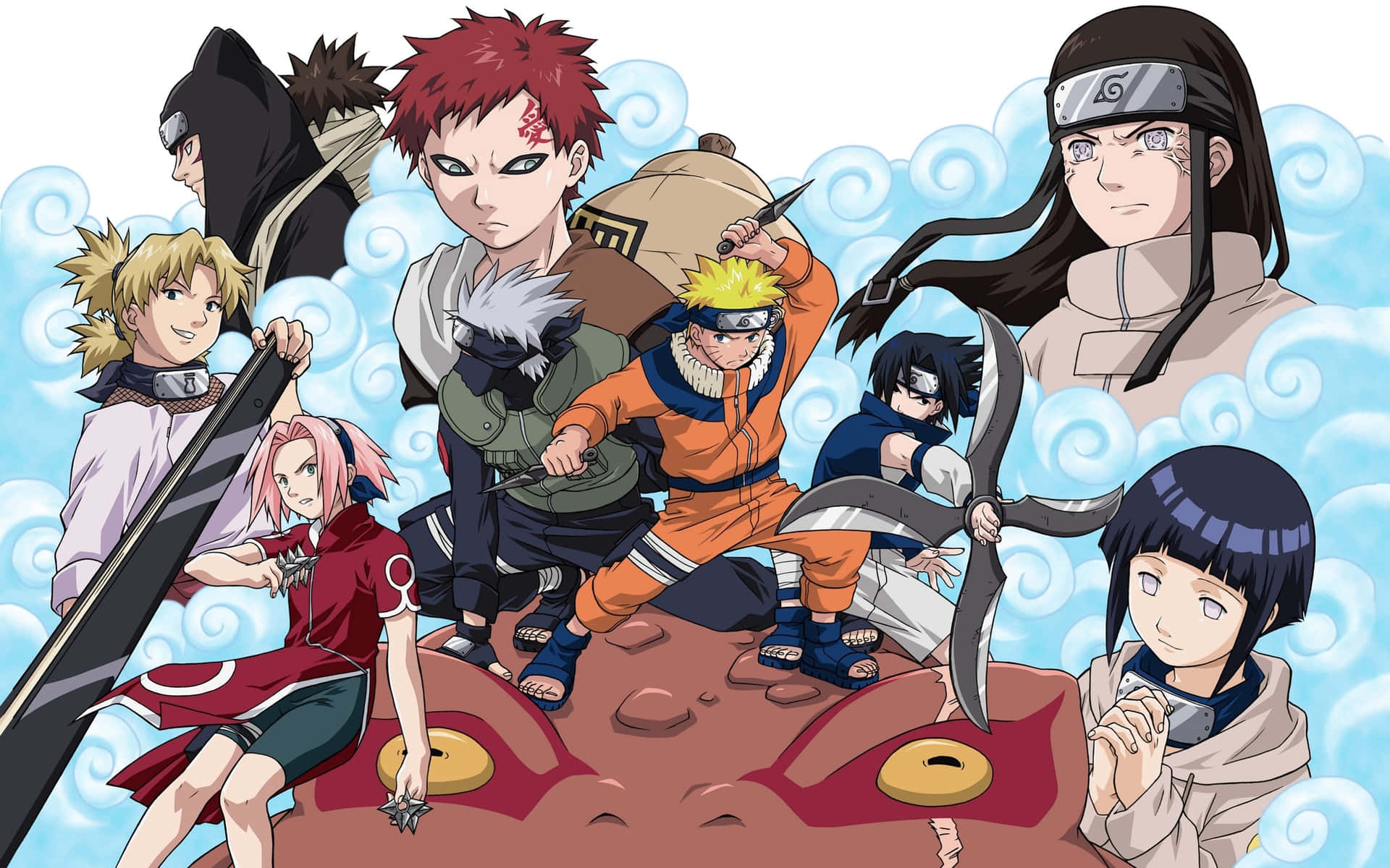 Naruto Uzumaki viser sin færdigheder i den ikoniske anime-serie. Wallpaper