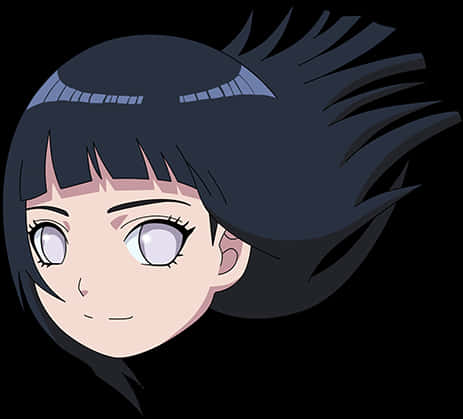 Naruto Anime Character Hinata Hyuga Portrait PNG