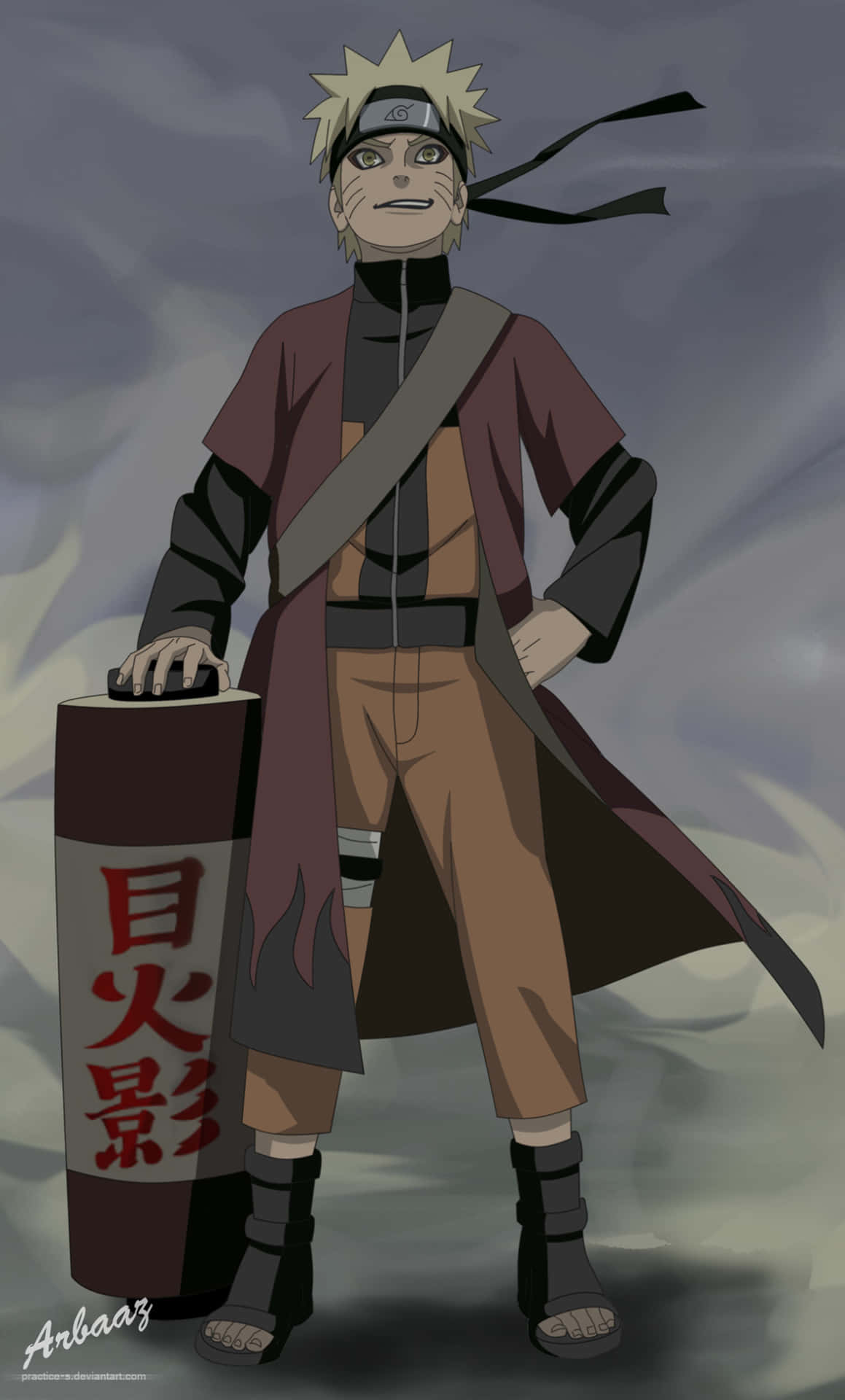 Naruto_ Anime_ Character_ With_ Scroll Wallpaper