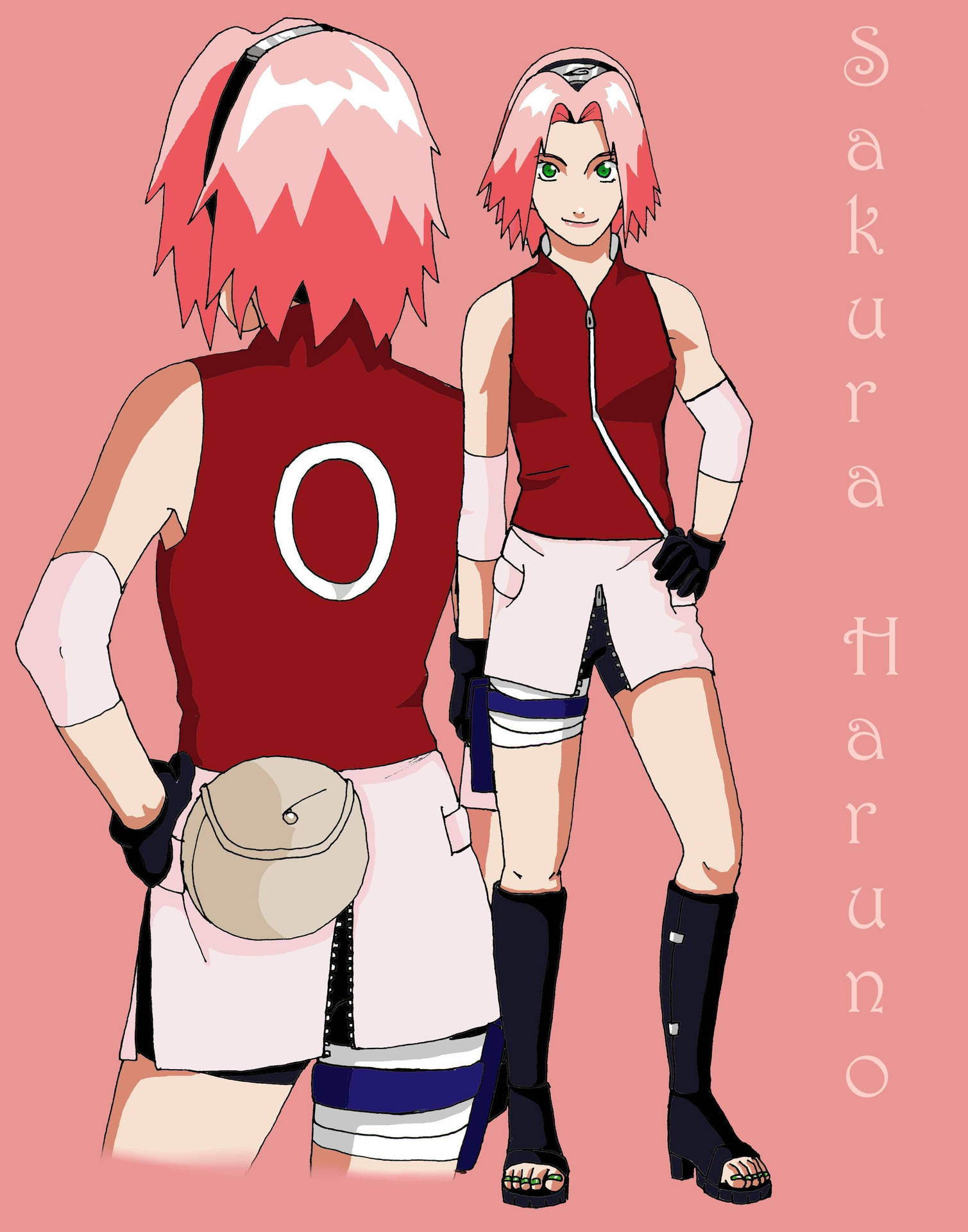 Naruto Anime Sakura Front And Back Wallpaper