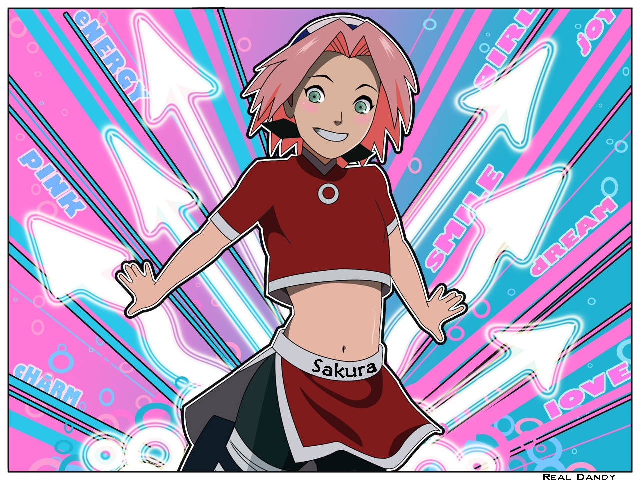 Naruto Anime Sakura Happy Smile Wallpaper