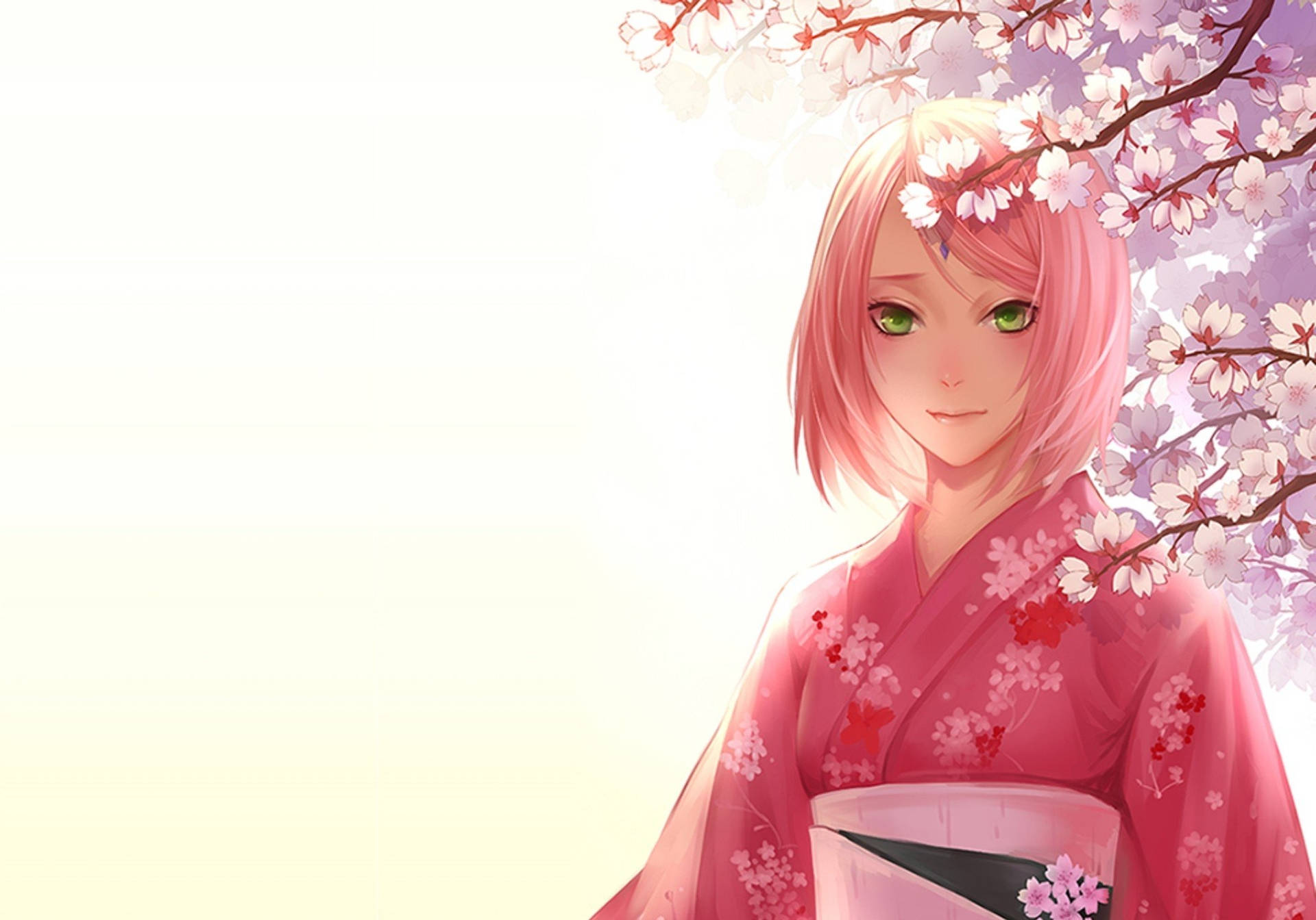 Naruto Anime Sakura Pink Kimono Wallpaper