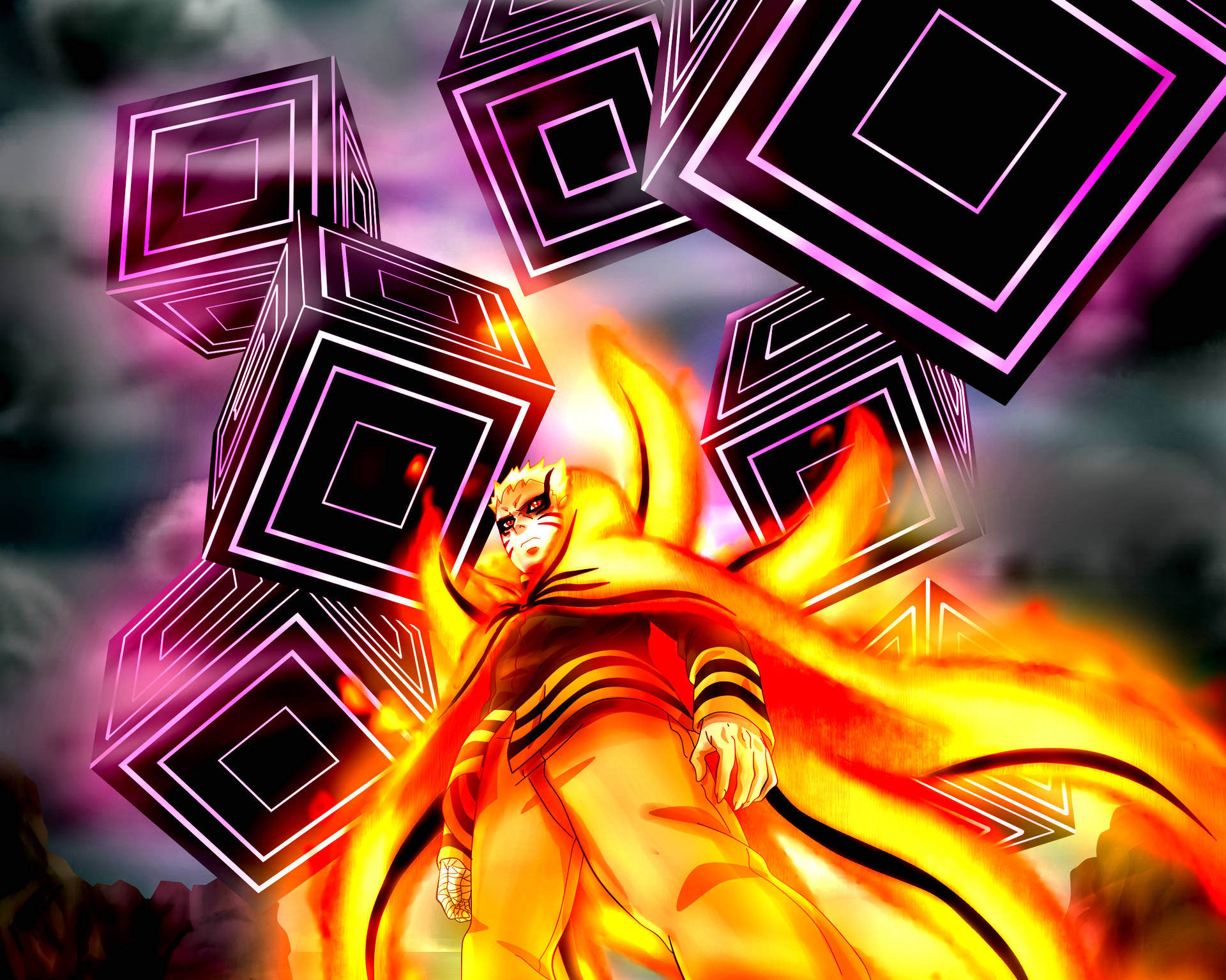 Naruto Baryon Mode Fiery Aura