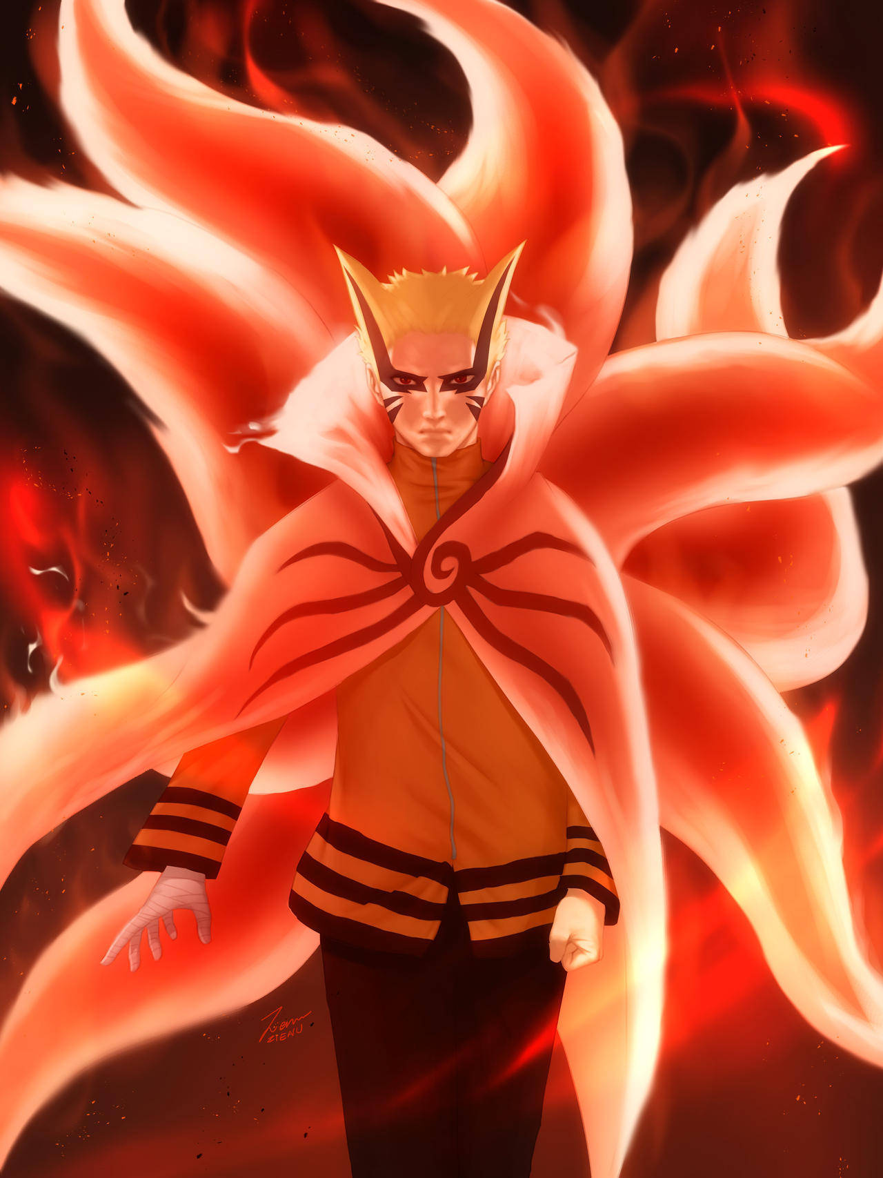 Naruto Baryon Mode Flaming Tails