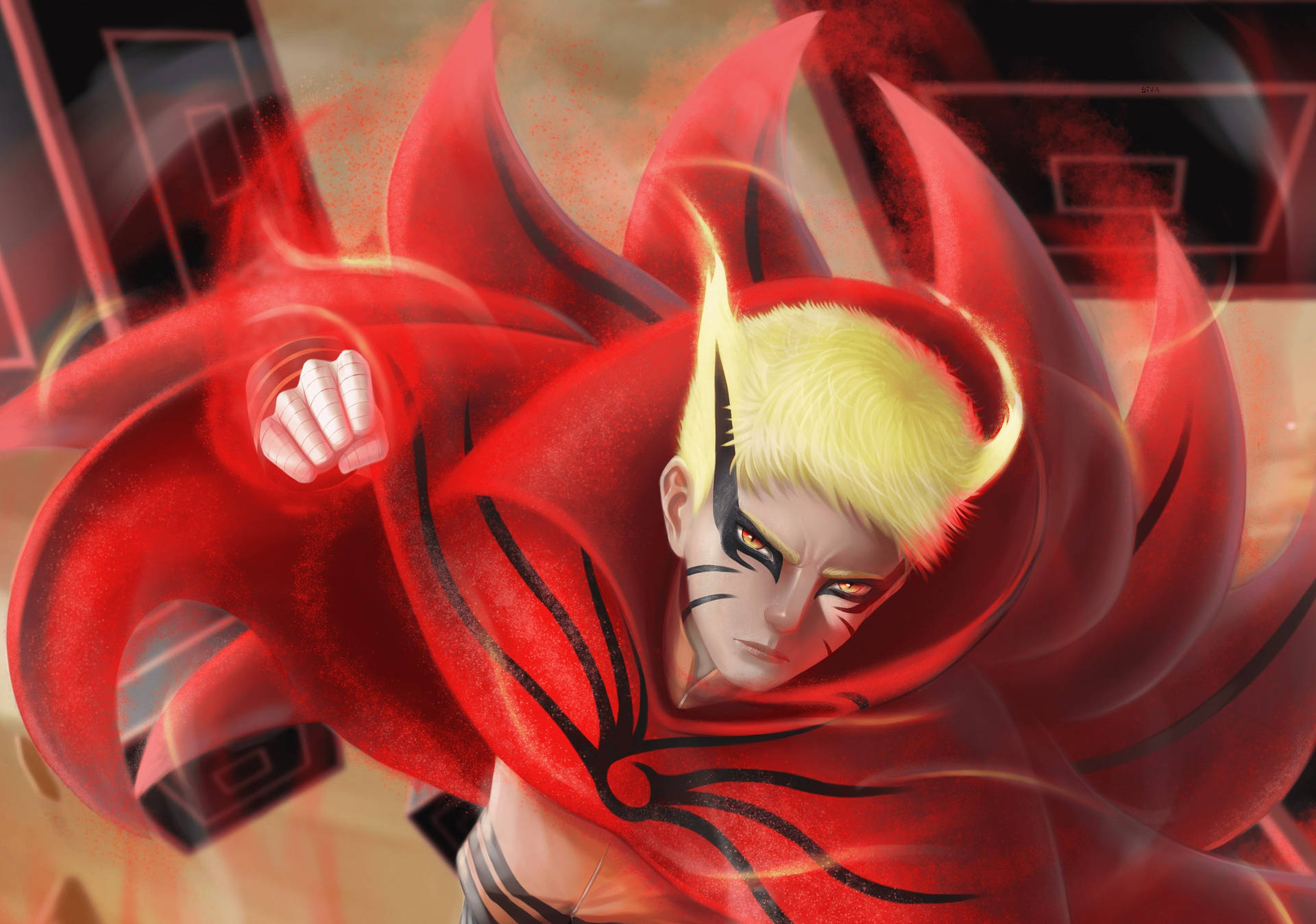 Naruto Baryon Mode Punch Background
