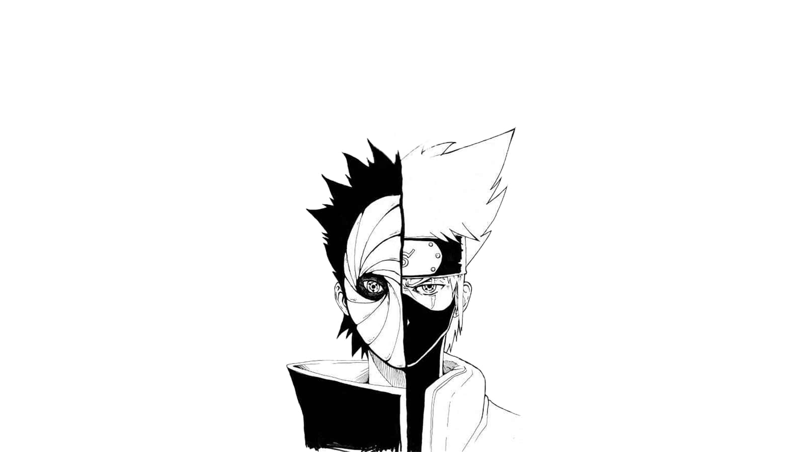Naruto in Black and White Wallpaper