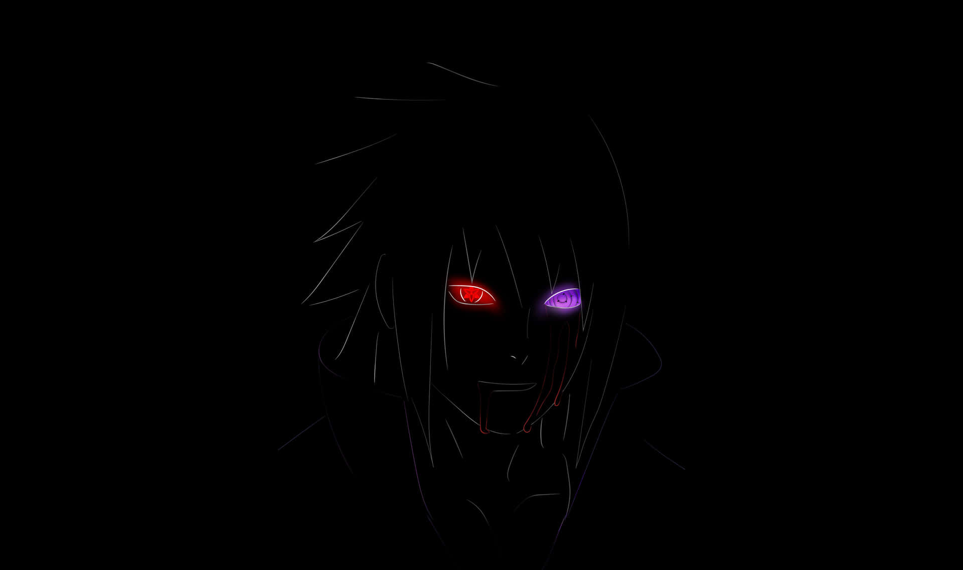 Sasuke Eyes Naruto Black And White Background