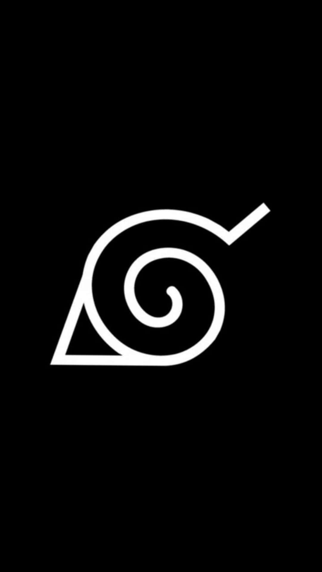 Naruto Konoha Logo Sort Og Hvid Wallpaper