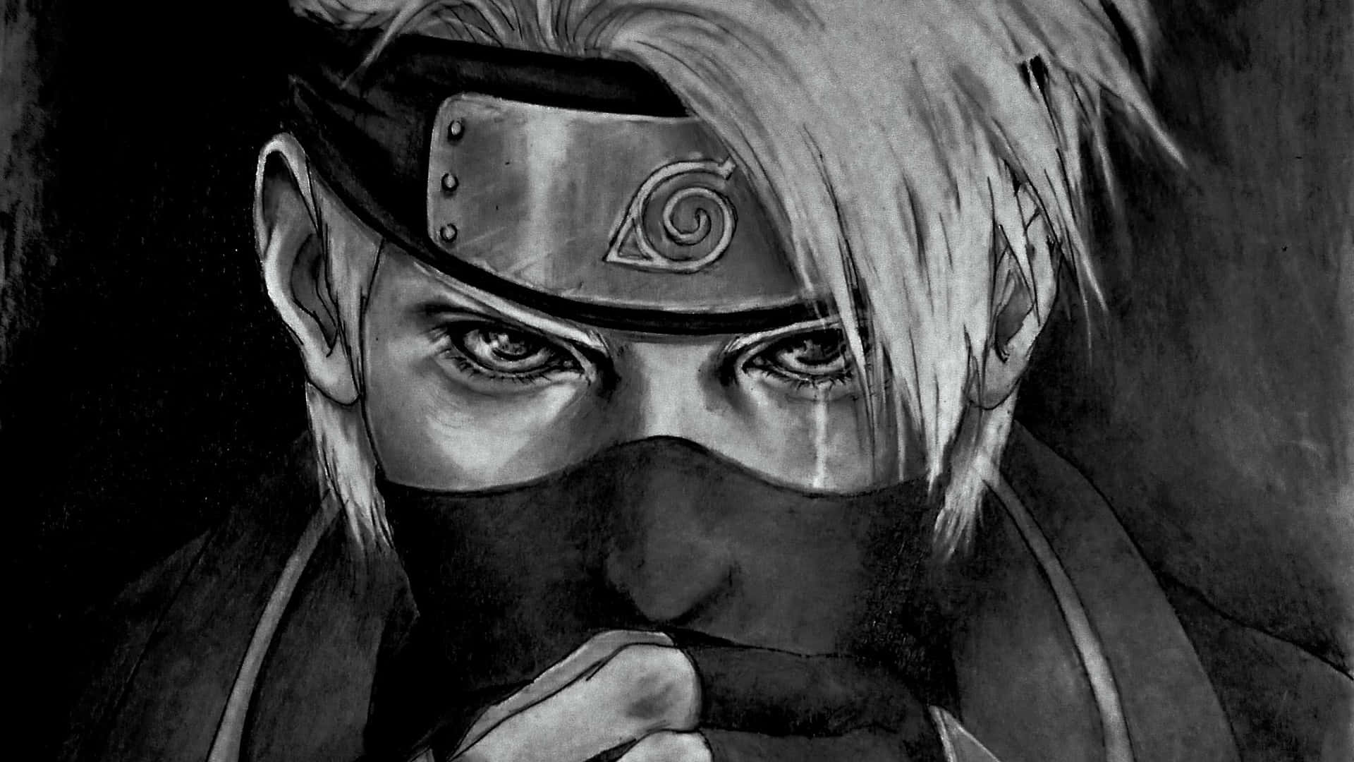 Svartoch Vit Naruto. Wallpaper