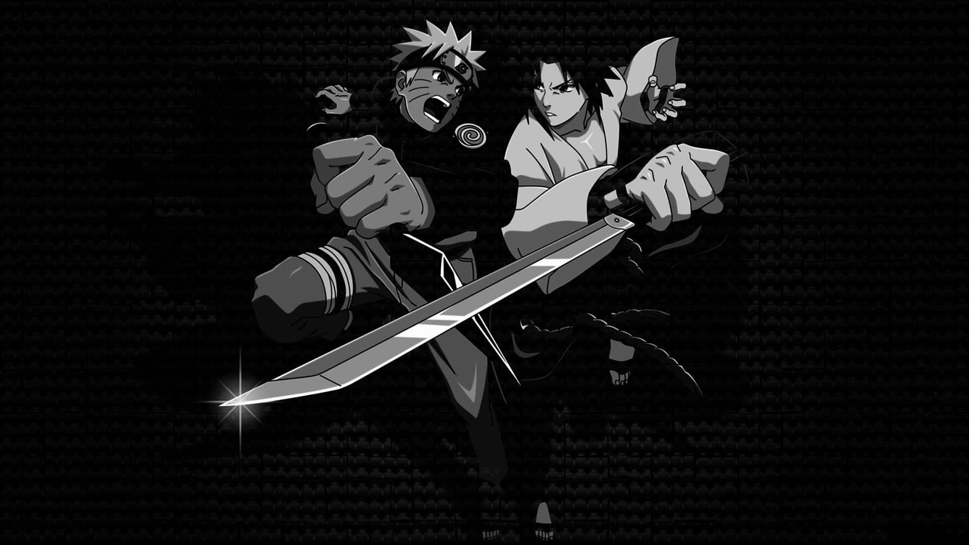 Naruto And Sasuke Black And White Background
