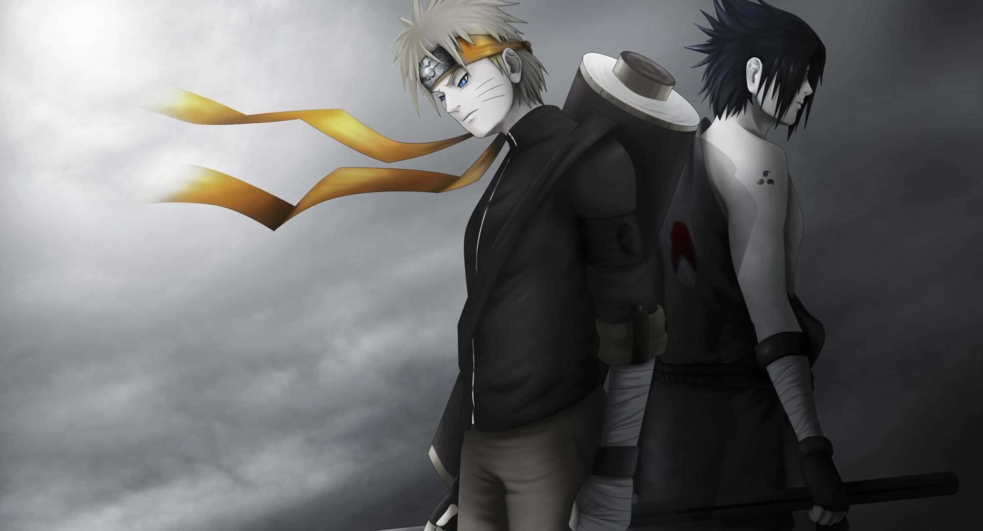 Acciónintensa En Naruto En Blanco Y Negro Fondo de pantalla