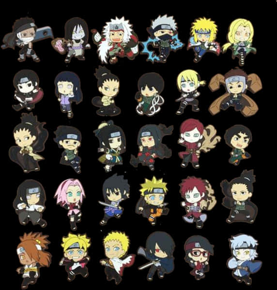 Naruto Chibi Characters Collection PNG