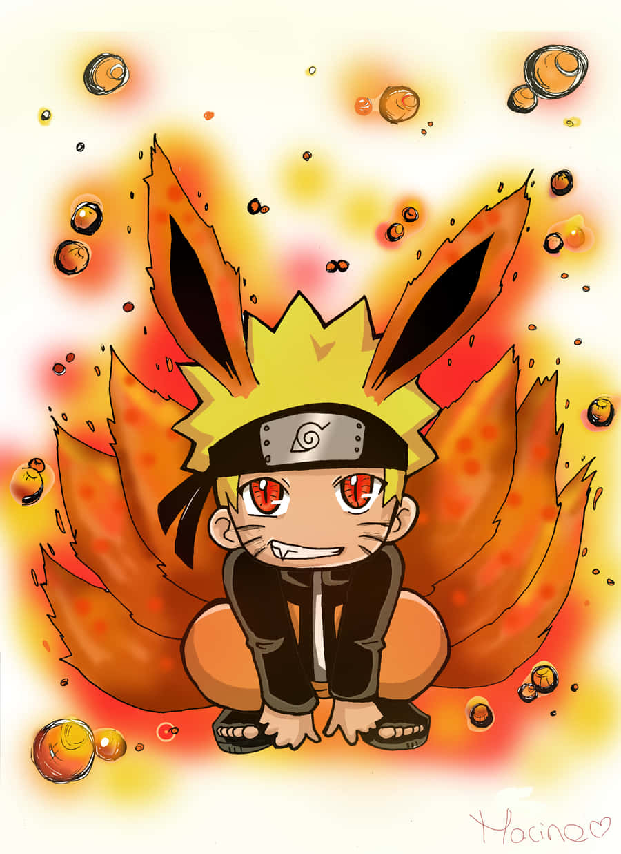 Cute Naruto Chibi Beskyt Din Skærm. Wallpaper