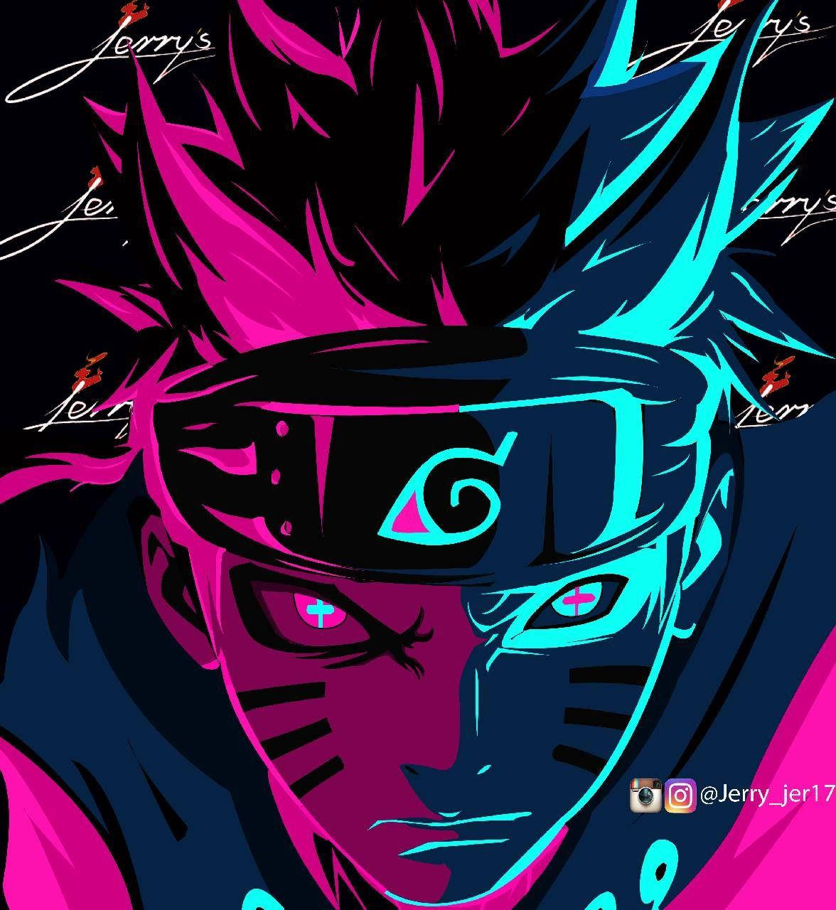 Naruto Cool Pfp Neon Fanart Background