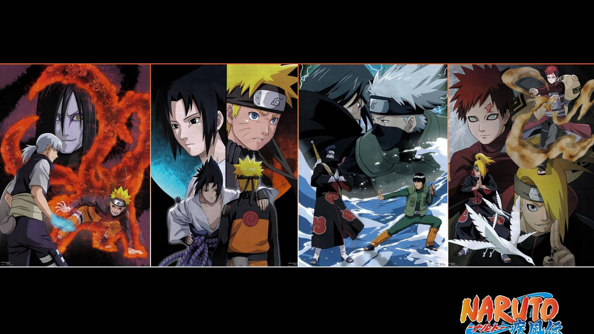 Naruto forskellige plakater tapet. Wallpaper