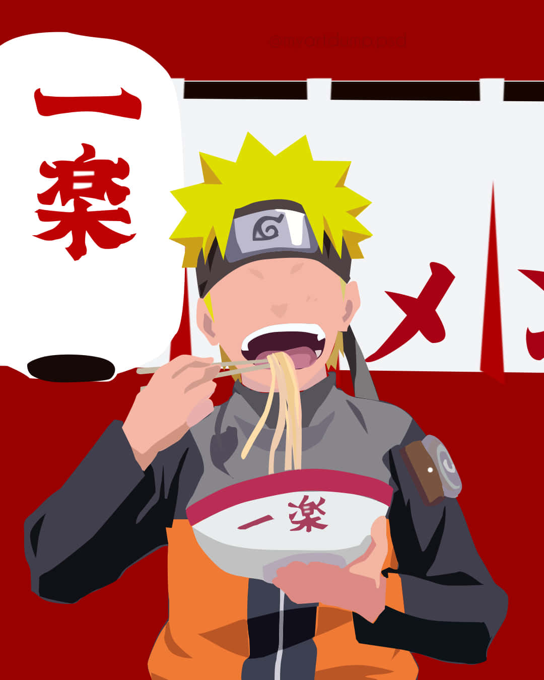 Naruto Eating Ramen Art Background