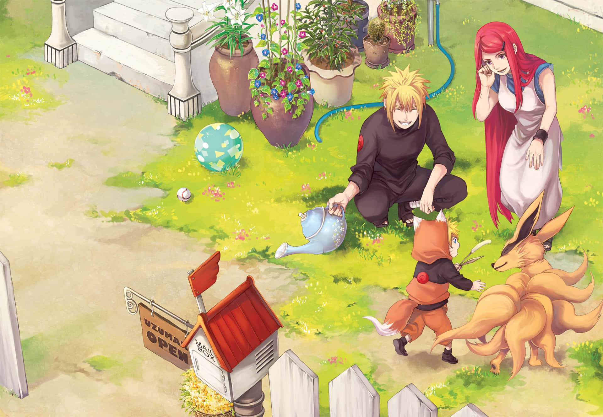 Naruto Family Garden Moment Wallpaper
