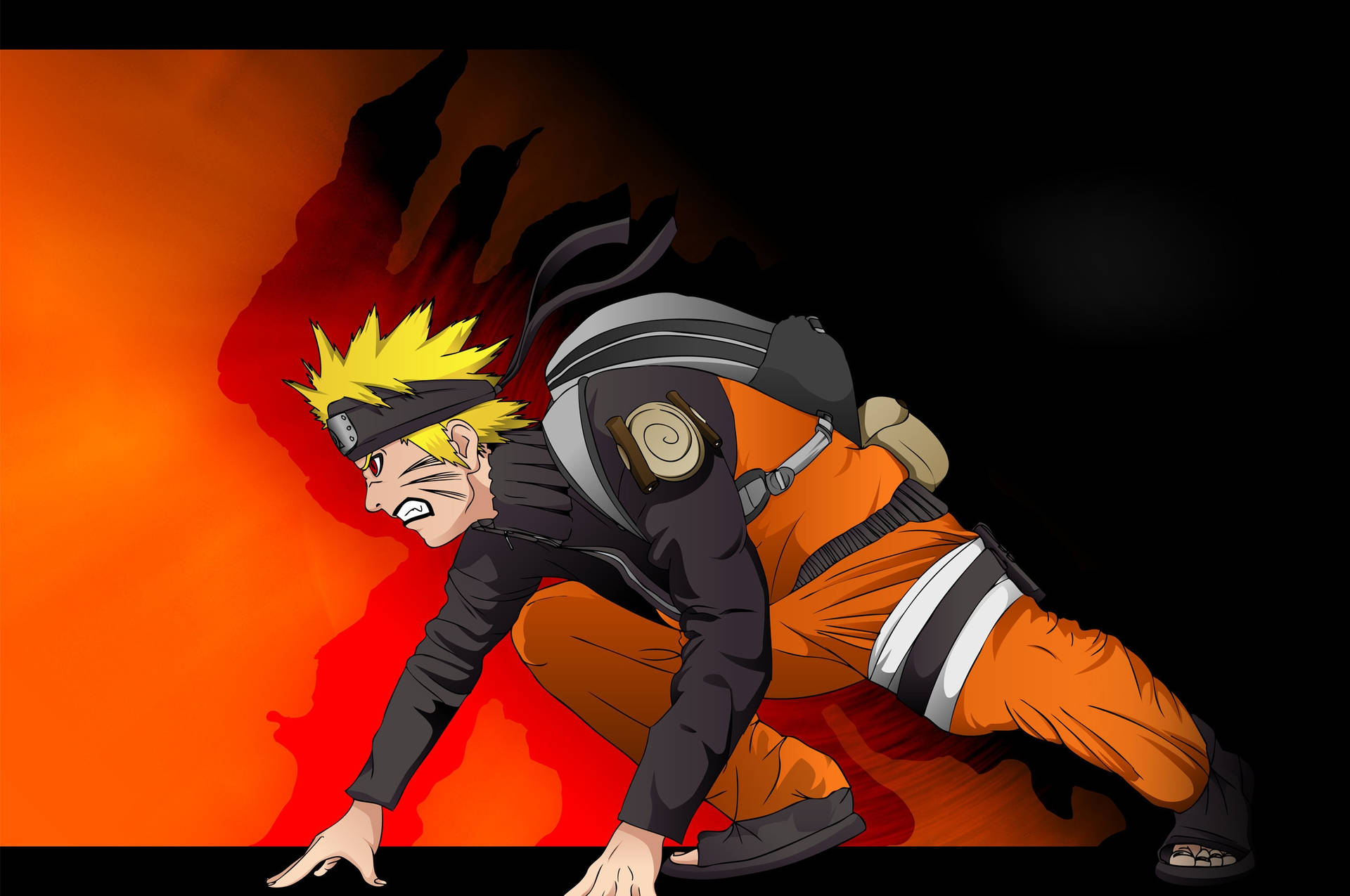 Cartazdo Naruto Em Posição De Luta. Papel de Parede