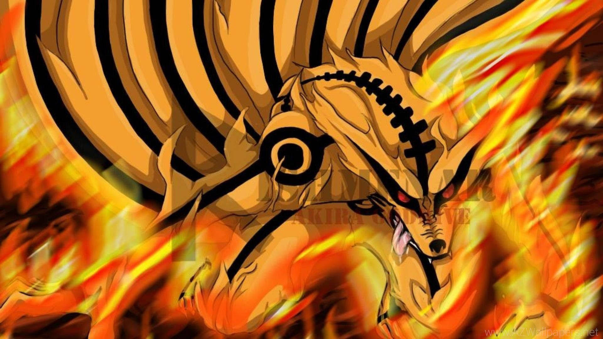 Narutoen Su Forma Final, ¡modo Kyubi En Llamas! Fondo de pantalla