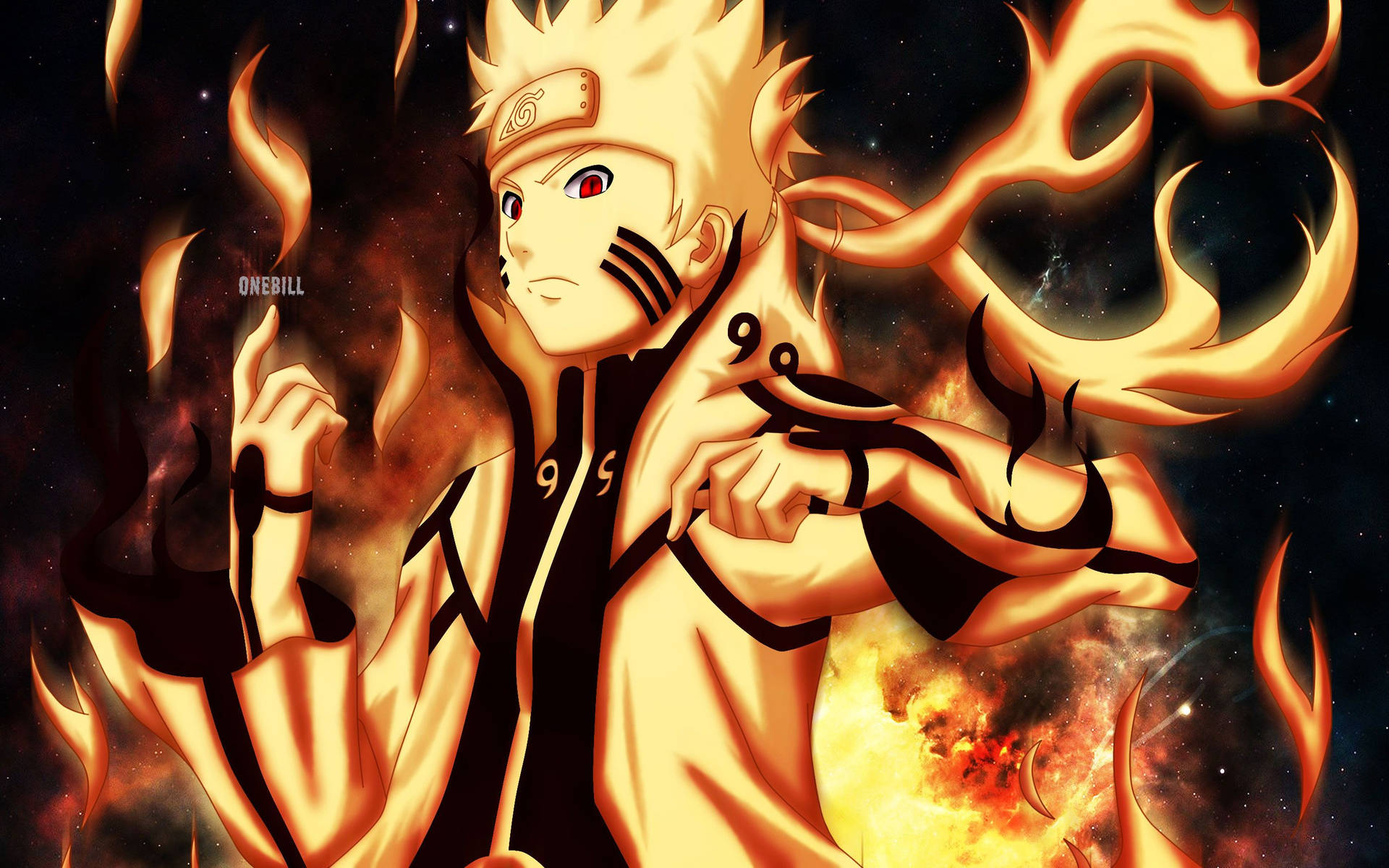 Naruto Uzumaki udvider sin sidste form Wallpaper