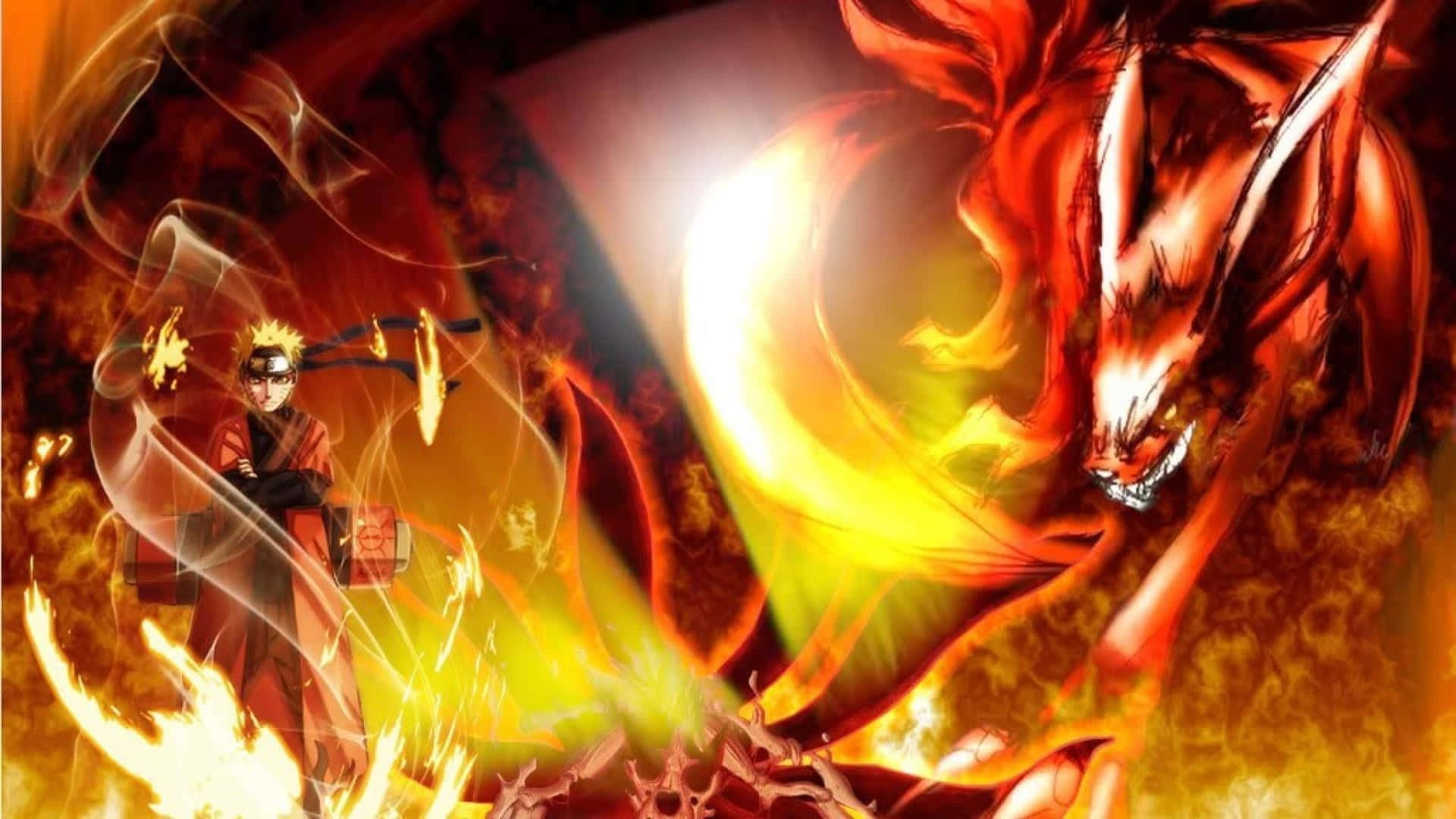 Feel the Fire of Naruto's 9 Tails Wallpaper