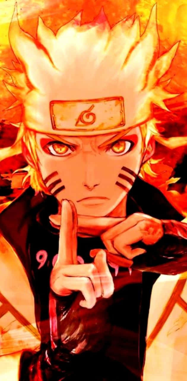 Entfesseledie Kraft Von Naruto Mit Feuer. Wallpaper