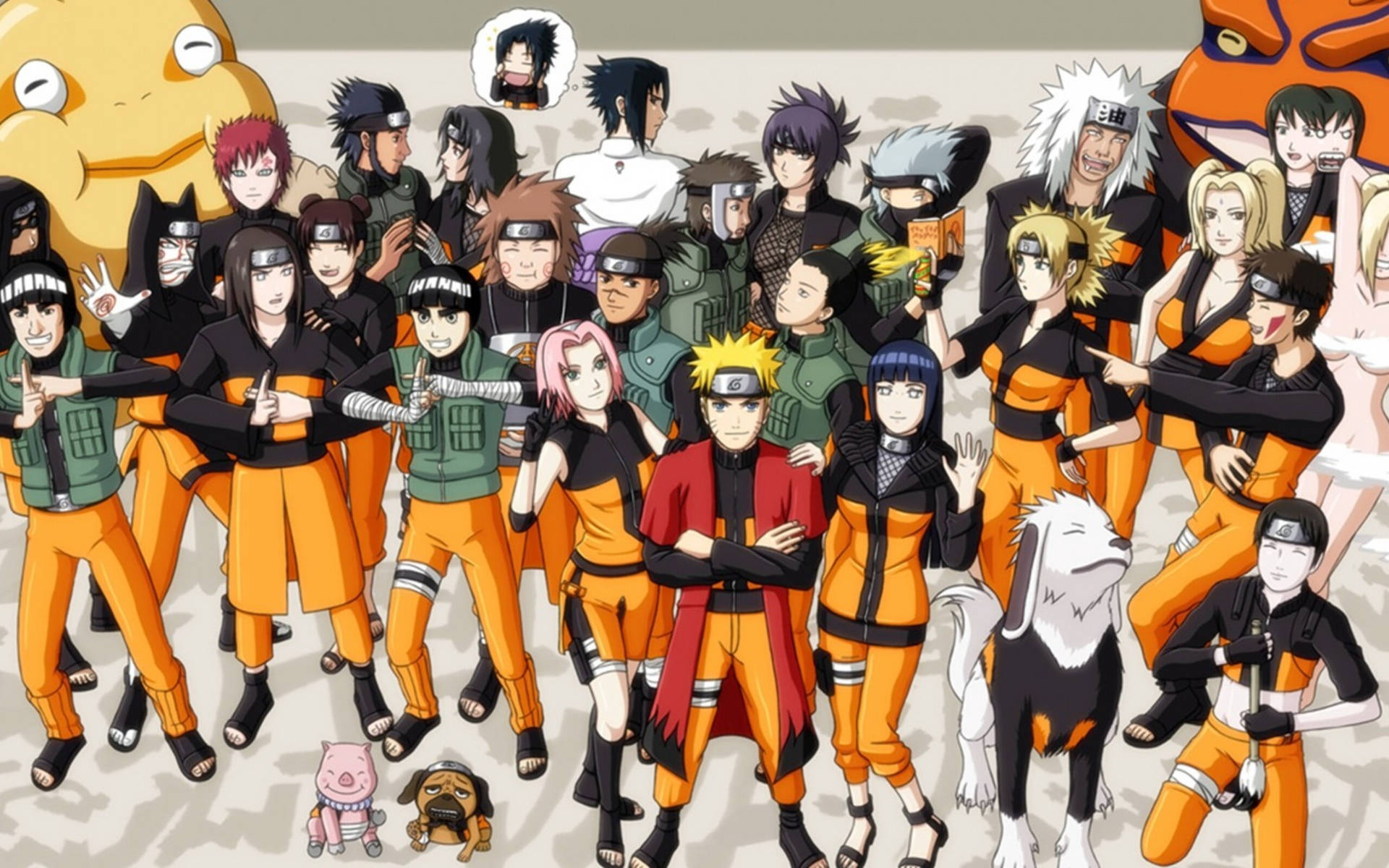 Narutomädchen Gruppenfoto Wallpaper