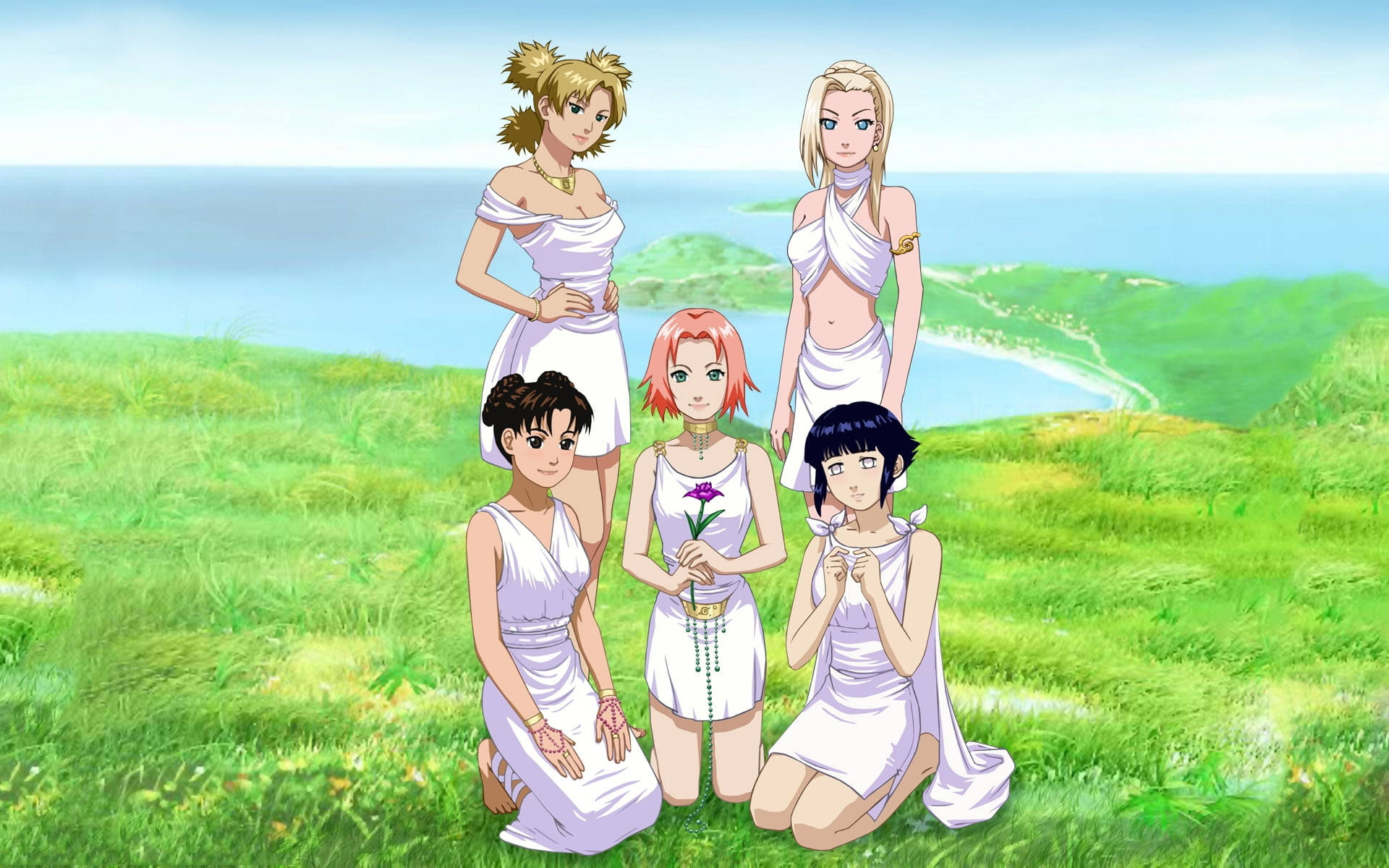 Naruto Girls In Wedding Dresses Wallpaper