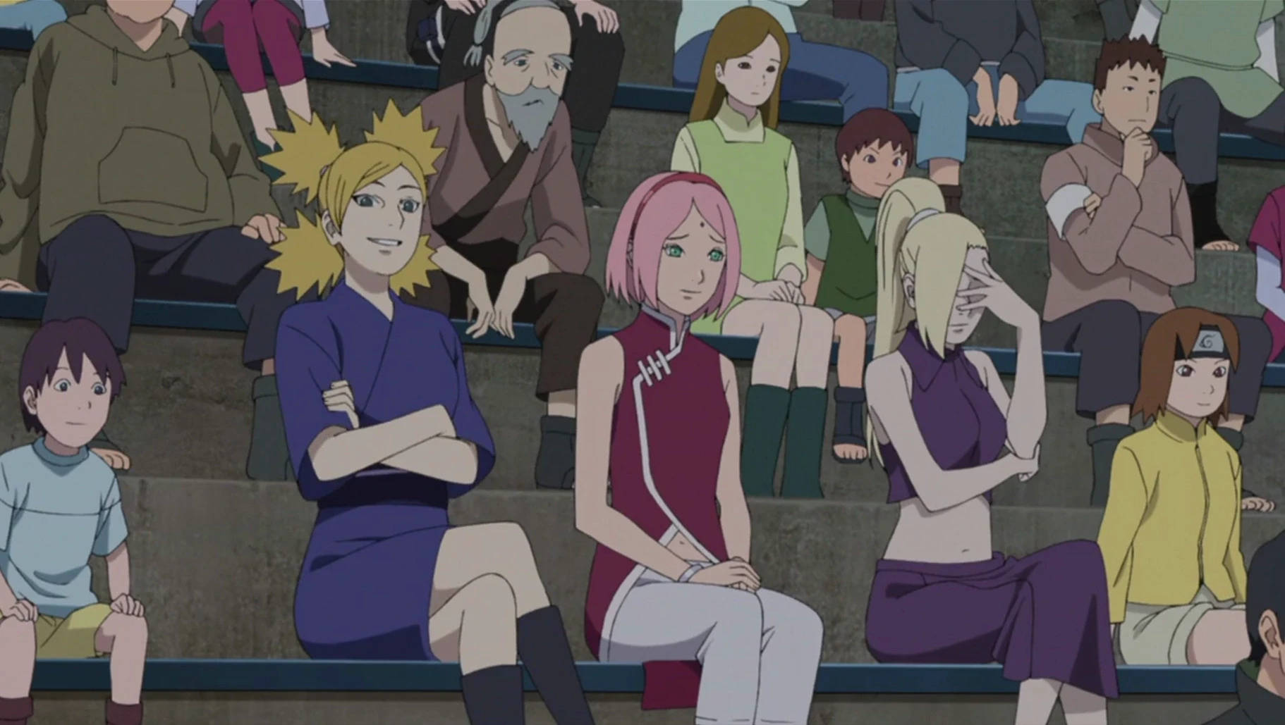 Garotasde Naruto Observando Seus Filhos Papel de Parede