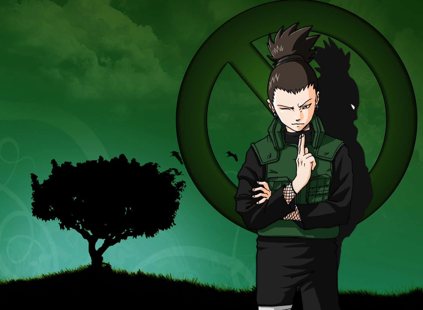 Naruto Uzumaki in Dynamic Green Background Wallpaper