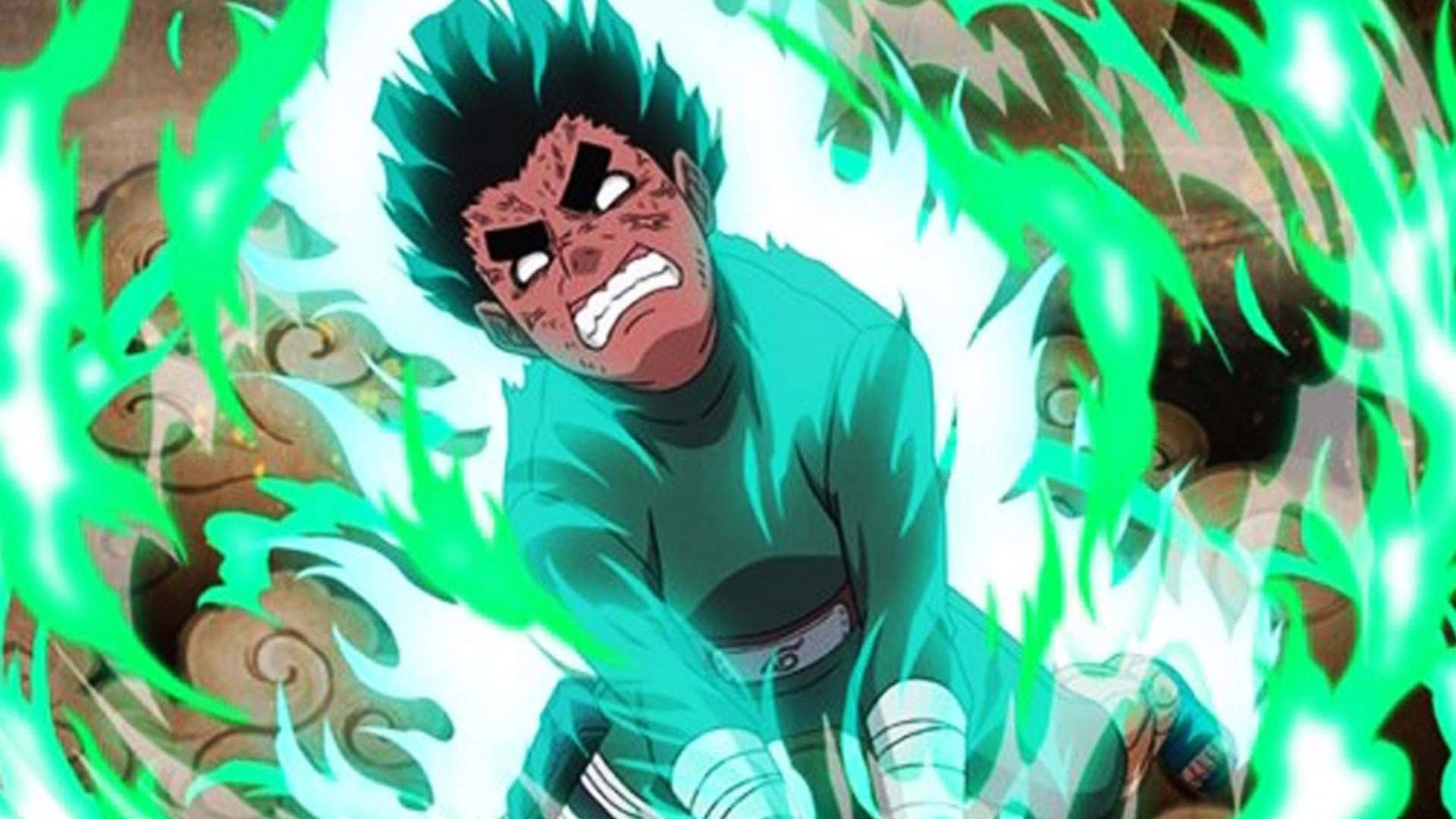 Enlivlig, Grönt Naruto-illustration Som Fångar Andan Av Den Älskade Animeserien. Wallpaper