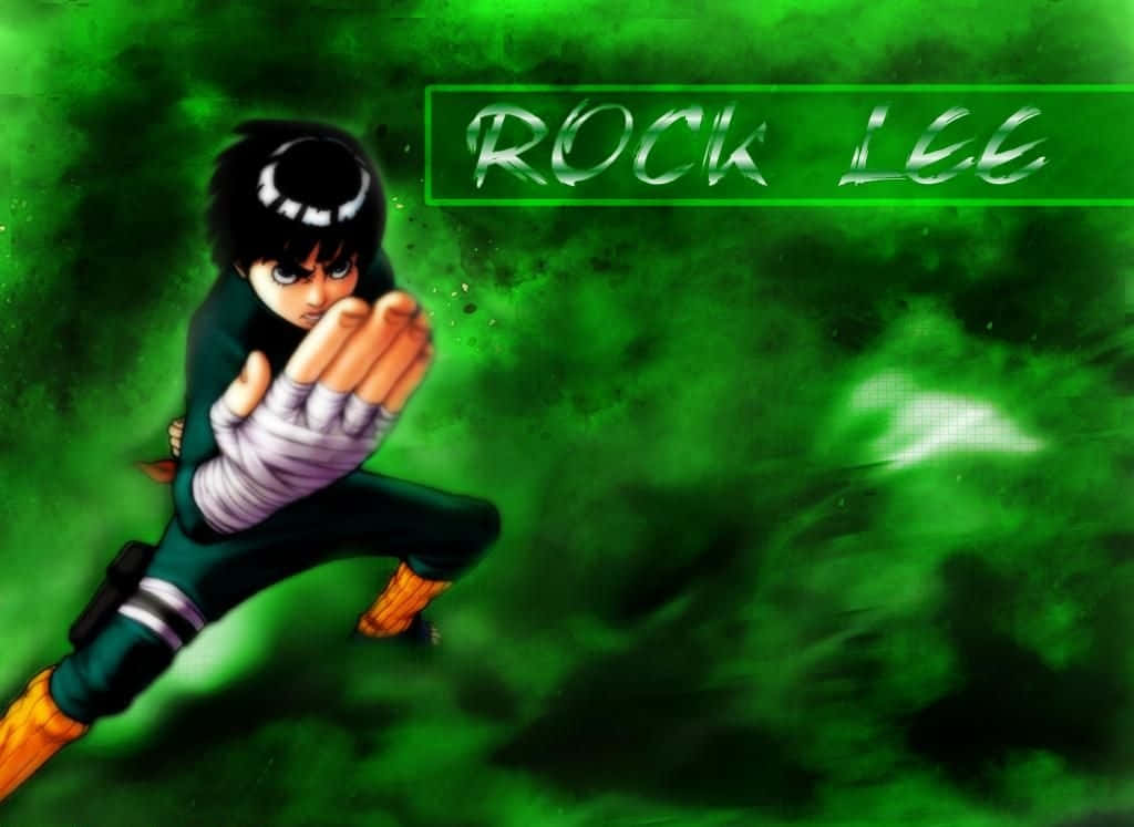 Narutooch Rock Lee På Grön Bakgrund. Wallpaper