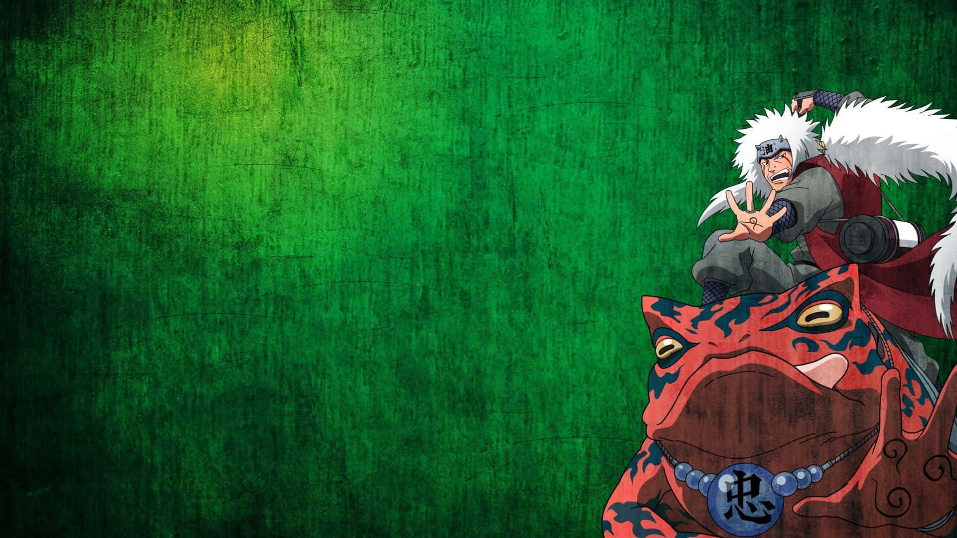 Engrön Bakgrund Med En Naruto Karaktär På Toppen Wallpaper
