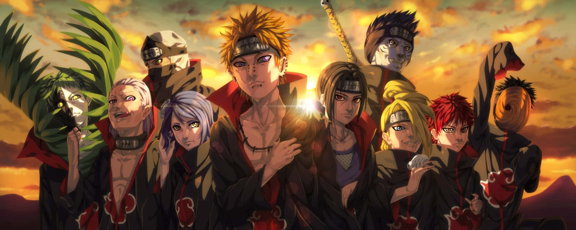 Naruto,sasuke Und Sakura - Drei Legendäre Shinobi Wallpaper
