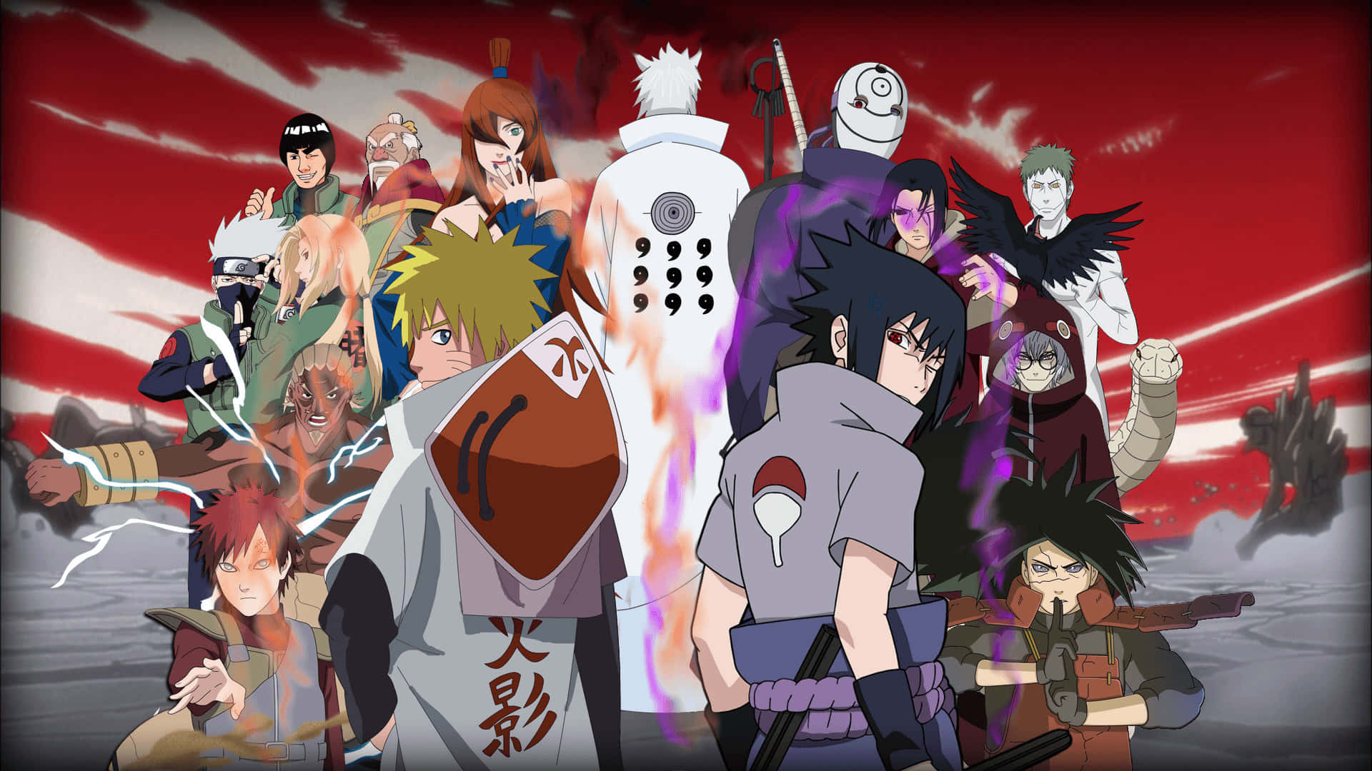 Forene for et større godt - Naruto Gruppen Wallpaper