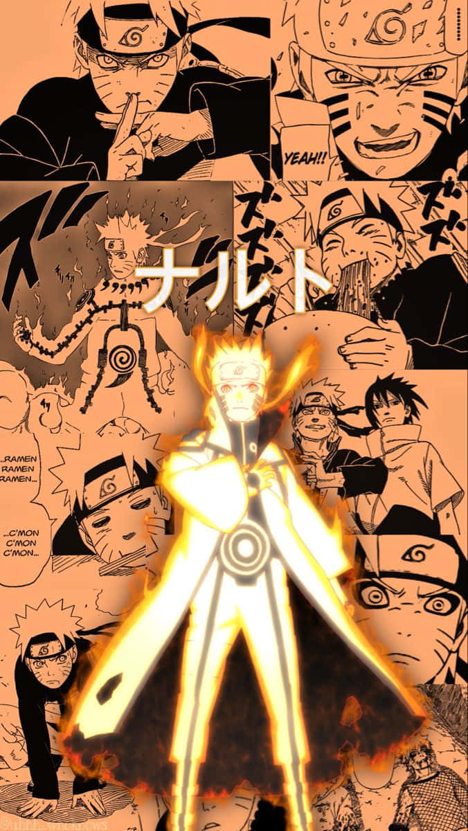 Narutoen Modo Chakra Naranja Anime. Fondo de pantalla