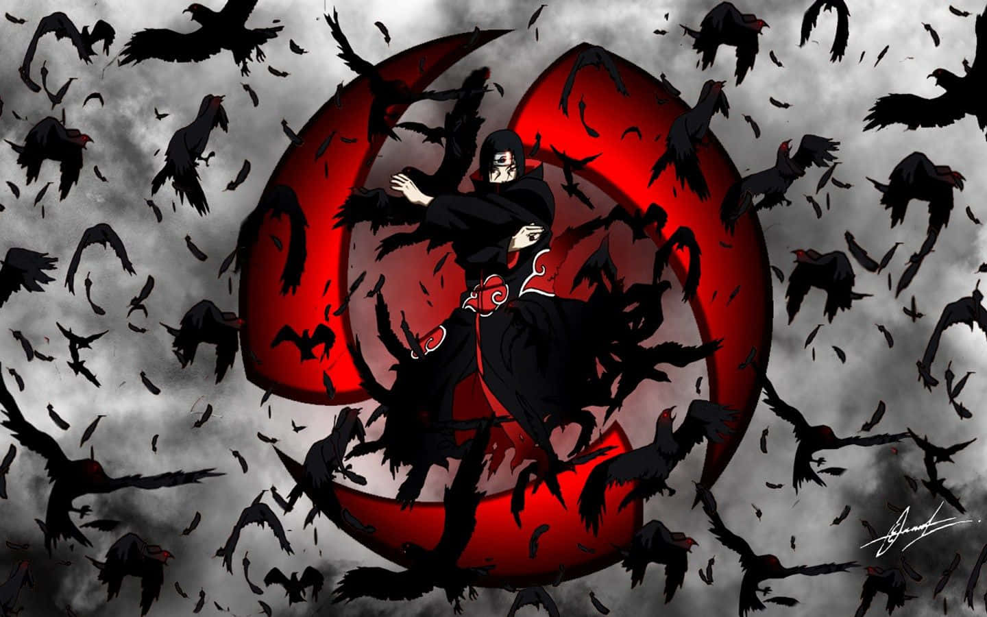 Naruto Itachi Crow Clone Technique Wallpaper