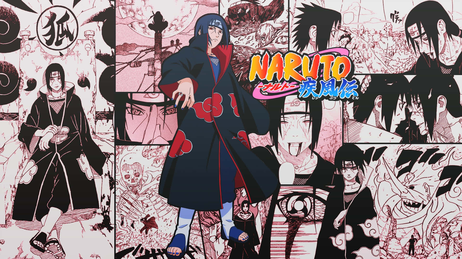 Narutoitachi Komiskt Collage Wallpaper