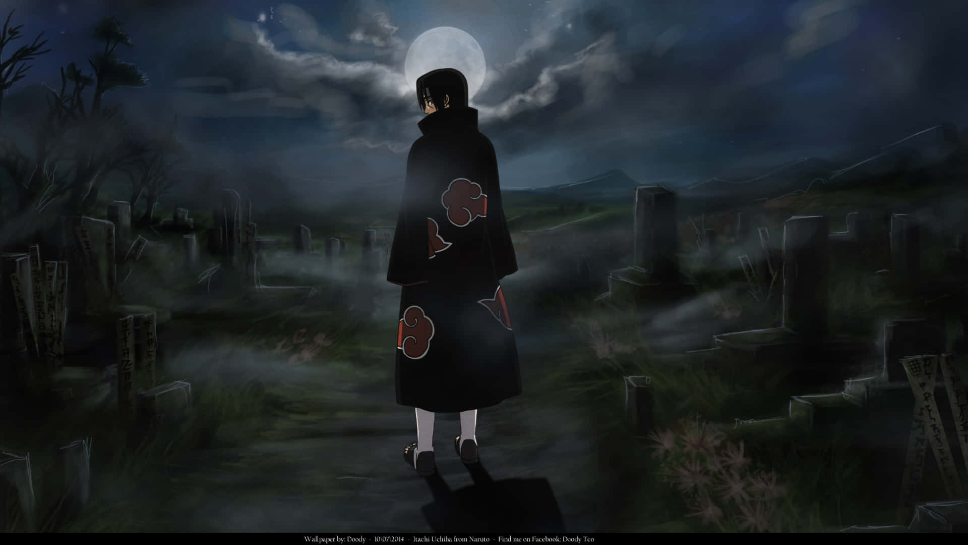 Naruto Itachi In A Cemetery Wallpaper