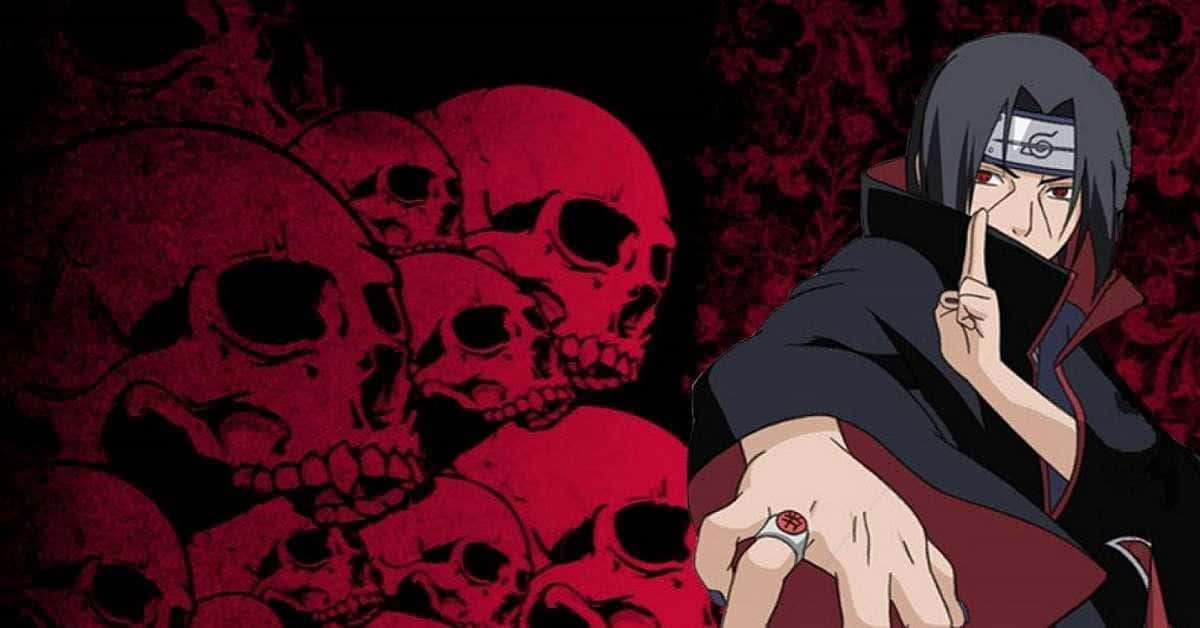 Naruto Itachi And Red Skulls Wallpaper