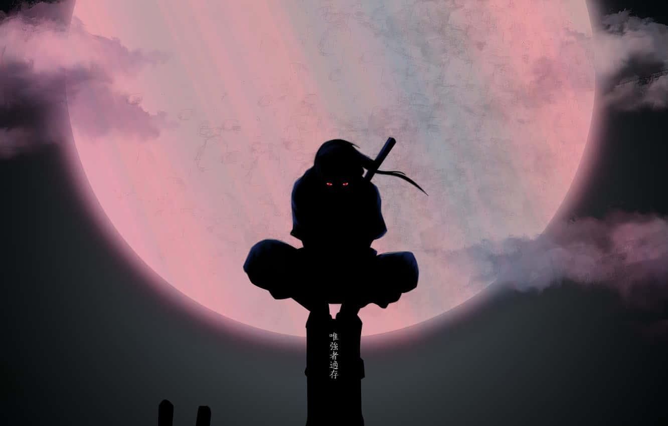 Ninja Naruto Itachi Silhouette On A Full Moon Wallpaper