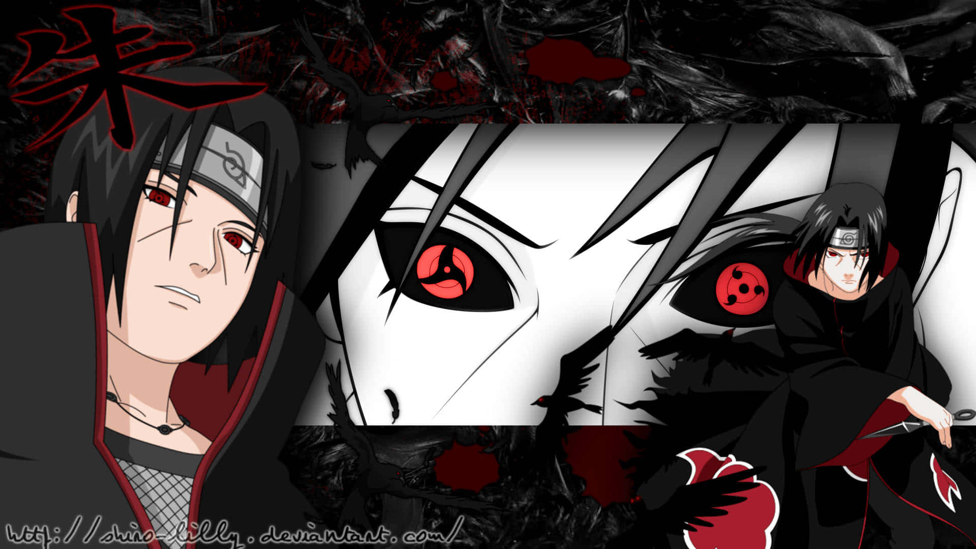 Naruto Itachi Sharingan Eyes Collage Wallpaper