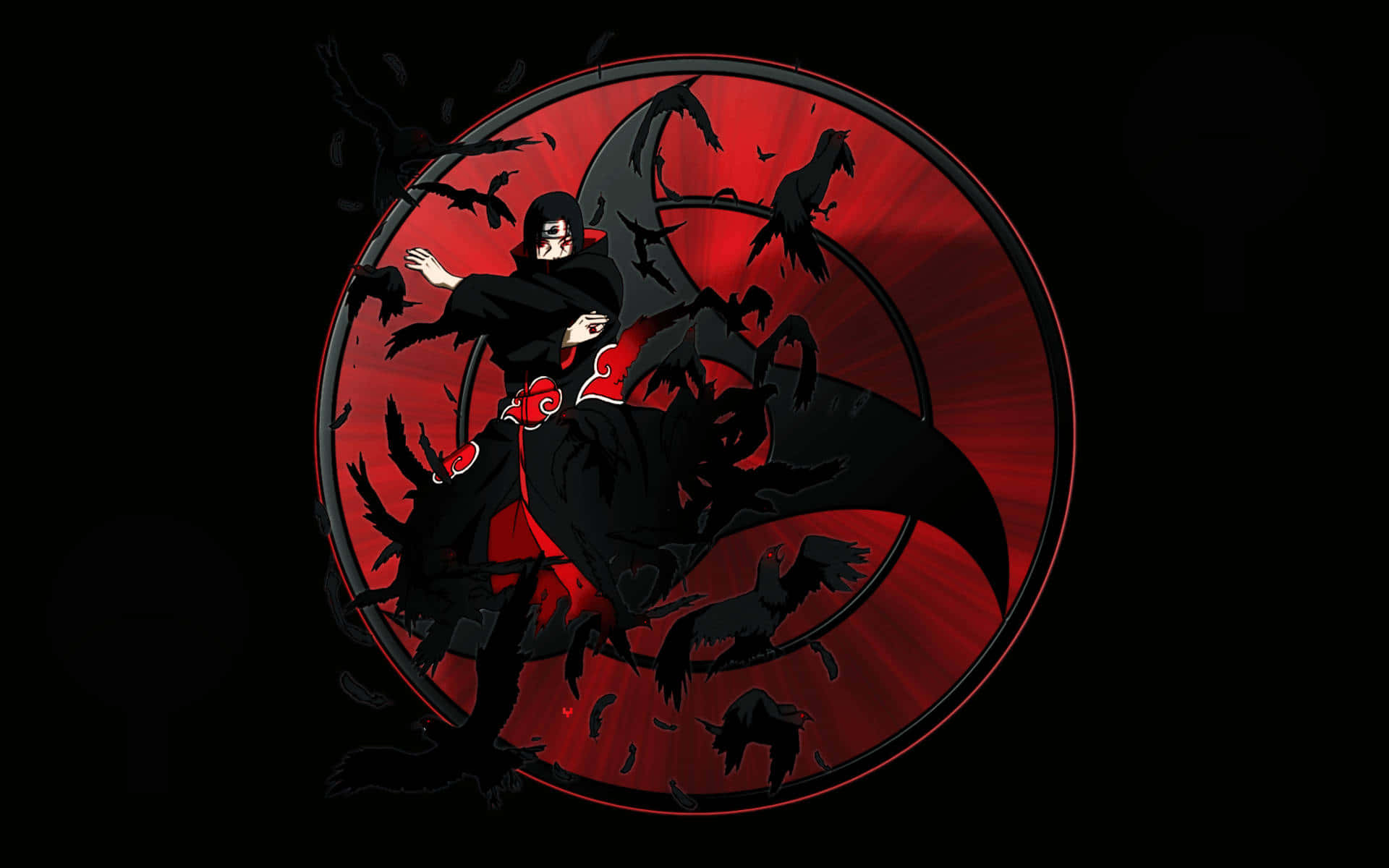 Naruto Itachi Controlling His Ravens Wallpaper