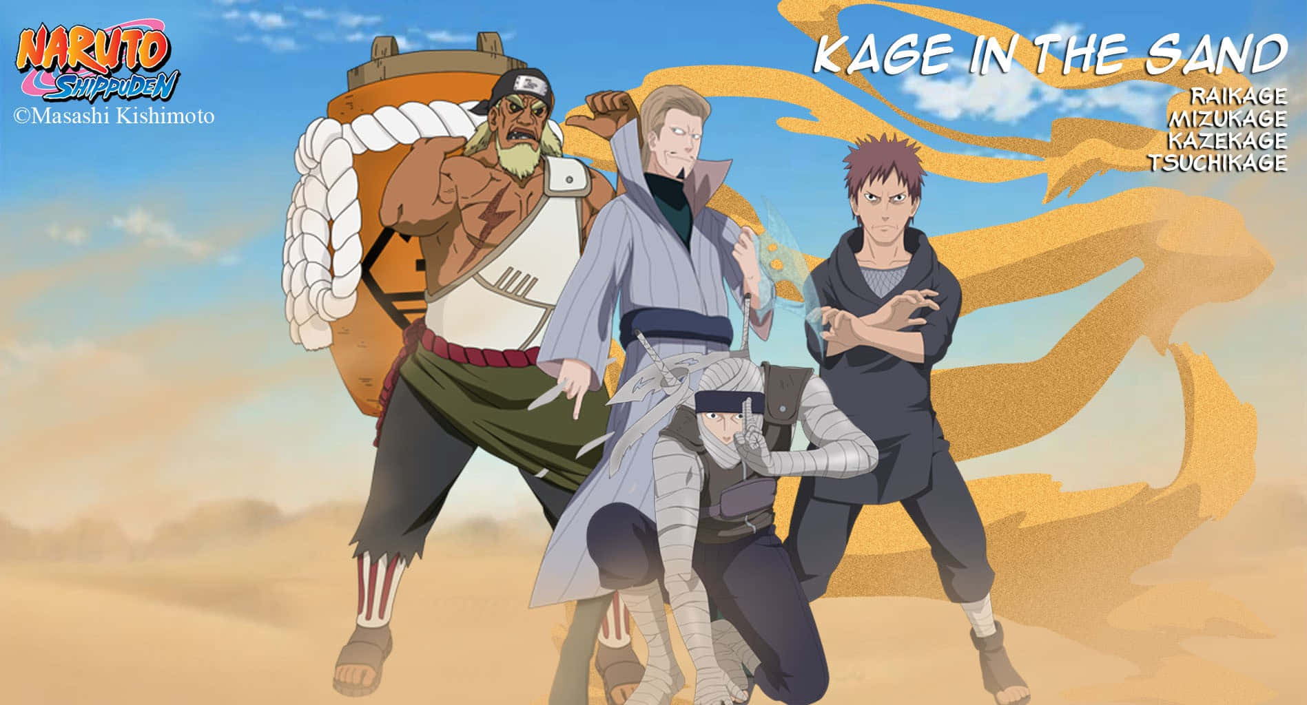 Intensoenfrentamiento De Los Kages En El Mundo De Naruto. Fondo de pantalla