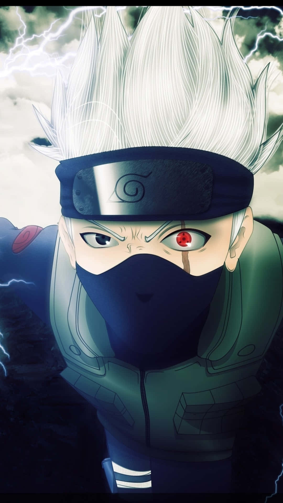 Naruto Kakashi Lightning Background Wallpaper