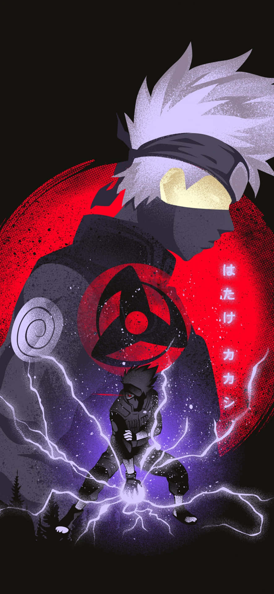 Naruto Kakashi Lightning Chidori Dark Theme Wallpaper